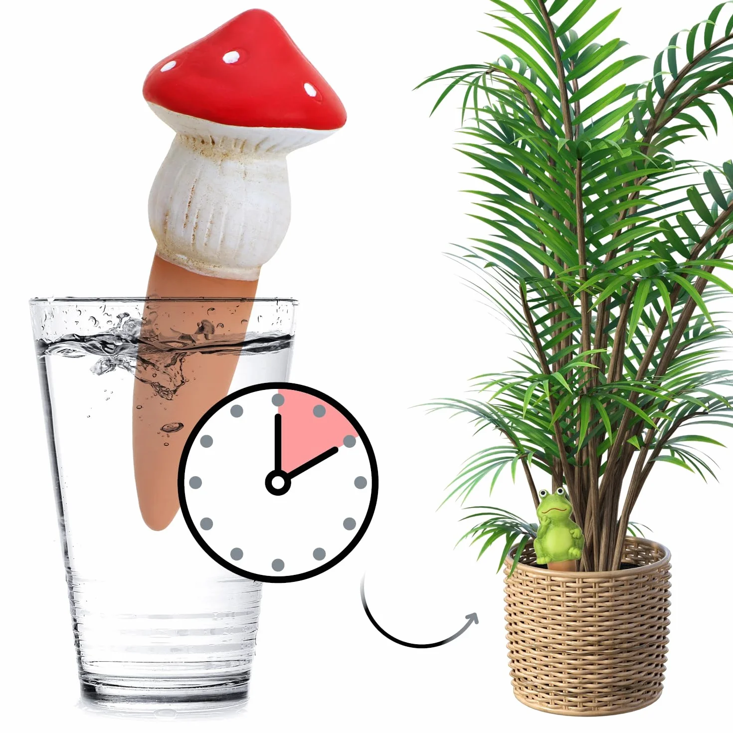 COM-FOUR® 4 szt. automatyczne nawadnianie roślin domowych, stożki gliniane, dozownik wody