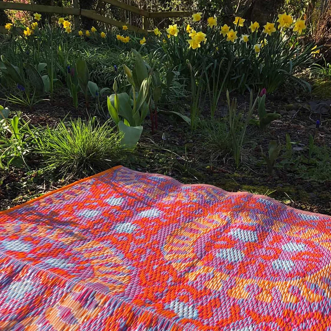 Boho Tkany wodoodporny dywanik zewnętrzny antypoślizgowa mata dwustronnym wzorem geometrycznym do ogrodu patio tarasu