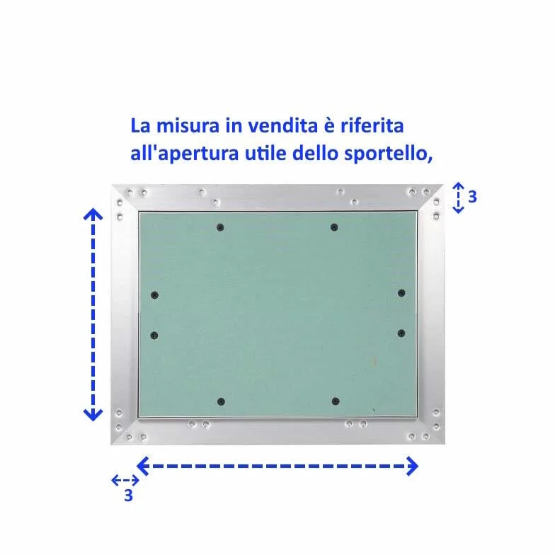 Klapa SPORTEL Inspekcja STANDARDOWA Aluminiowa KARTONGES STANDARDOWA Kwadratowa | POZA POMIARU 30 x 30 CM Z Hakiem