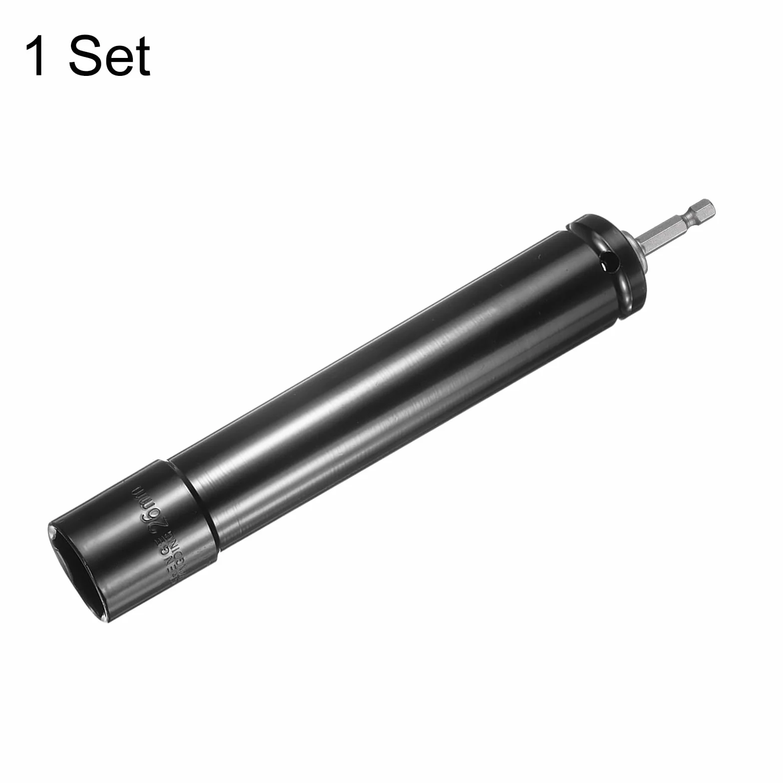 QUARKZMAN Deep 6-punktowy śrubokręt udarowy 1/2", napęd 26 mm, metryczny klucz nasadowy 8" długość z adapterem sześciokątnym 1/4", zestaw narzędzi ze stali CR-V, zestaw narzędzi do śrub sześciokątnych