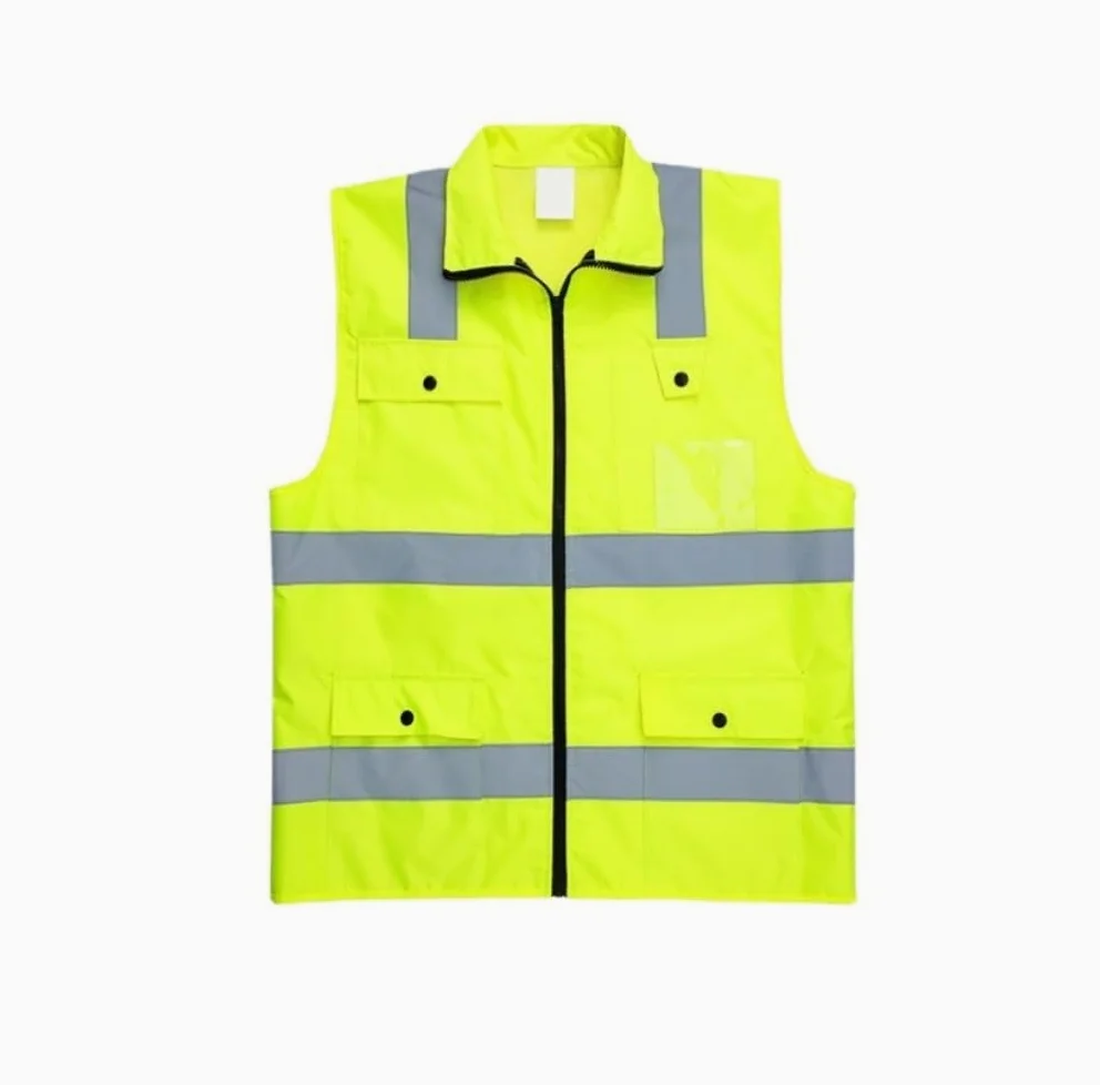 Kamizelka Wysoka Widoczność Zimowa Kamizelka Odblaskowa Do Biegania W Nocy Kamizelka Odblaskowa Na Placu Budowy Kamizelka Ostrzegawcza(Large)
