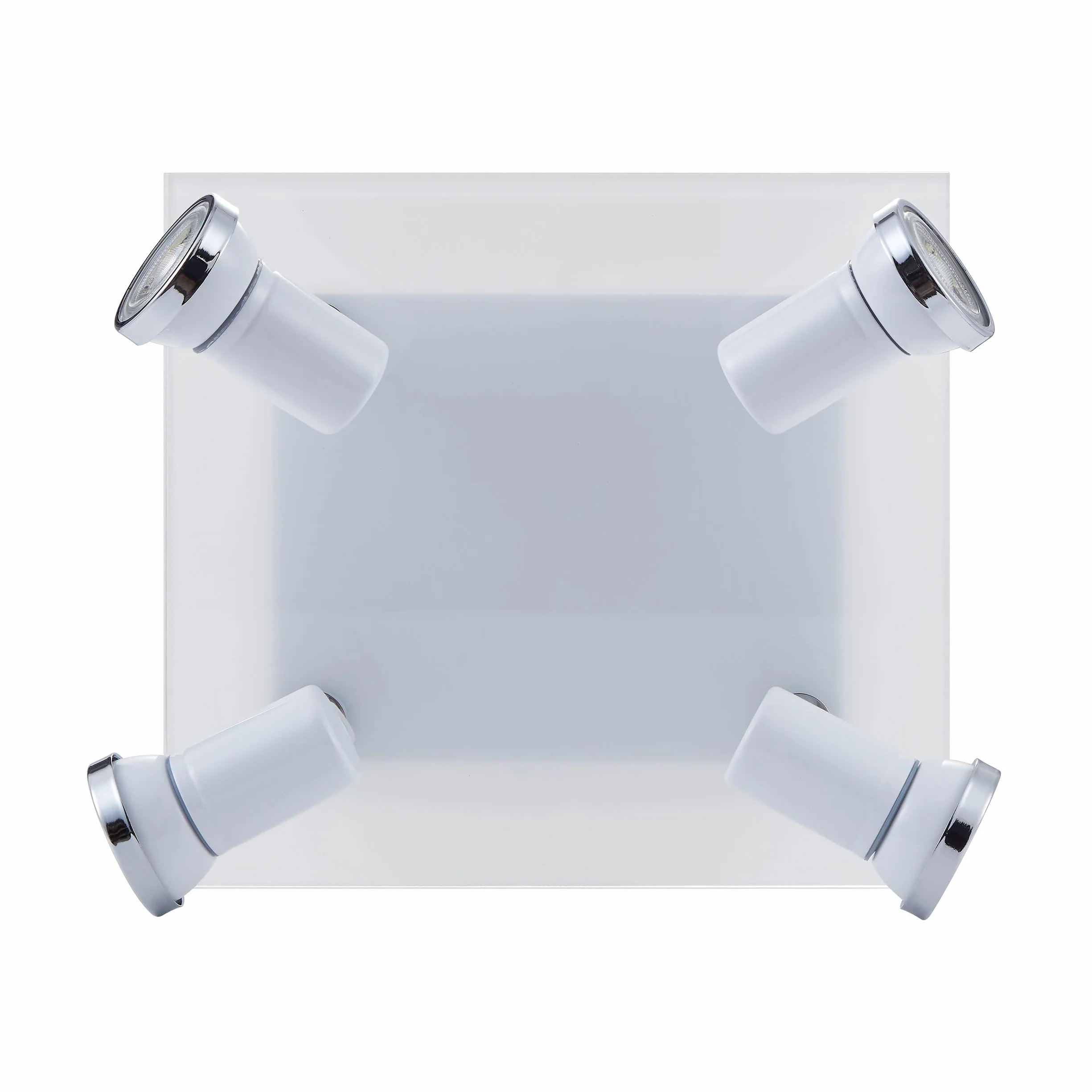 EGLO Lampa sufitowa Tamara 1, 4-płomienna lampa sufitowa | oświetlenie do łazienki, lampa łazienkowa z metalu w bieli i chromie, szkło, reflektory sufitowe, spoty z żarówkami GU10