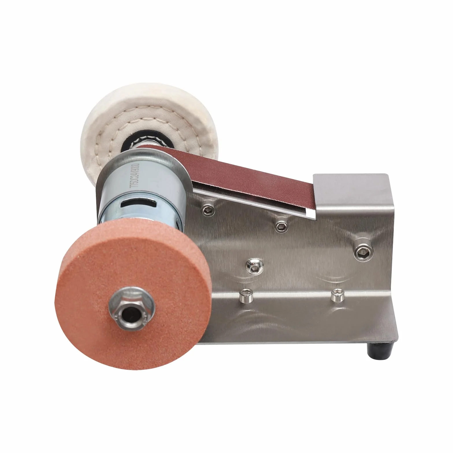 OUKANING Mini szlifierka taśmowa i szlifierka stołowa, 150 W, Mini Band Sander z 7 prędkościami (do 9000 obr./min), 20 x taśmy szlifierskie 30 x 330 mm, nóż szlifierka taśmowa do obróbki drewna/metalu