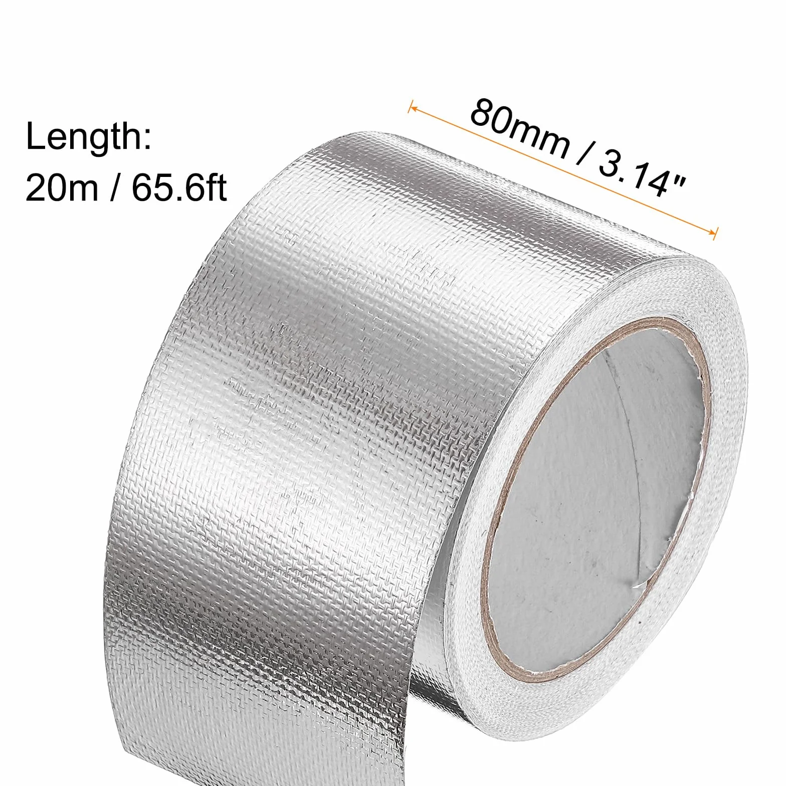 QUARKZMAN Taśma termoizolacyjna 8 cm x 65,6 m, wodoszczelna, ochrona przed słońcem, izolacja akustyczna, odporna na wysokie temperatury, srebrna taśma aluminiowa, grubość do napraw samochodów