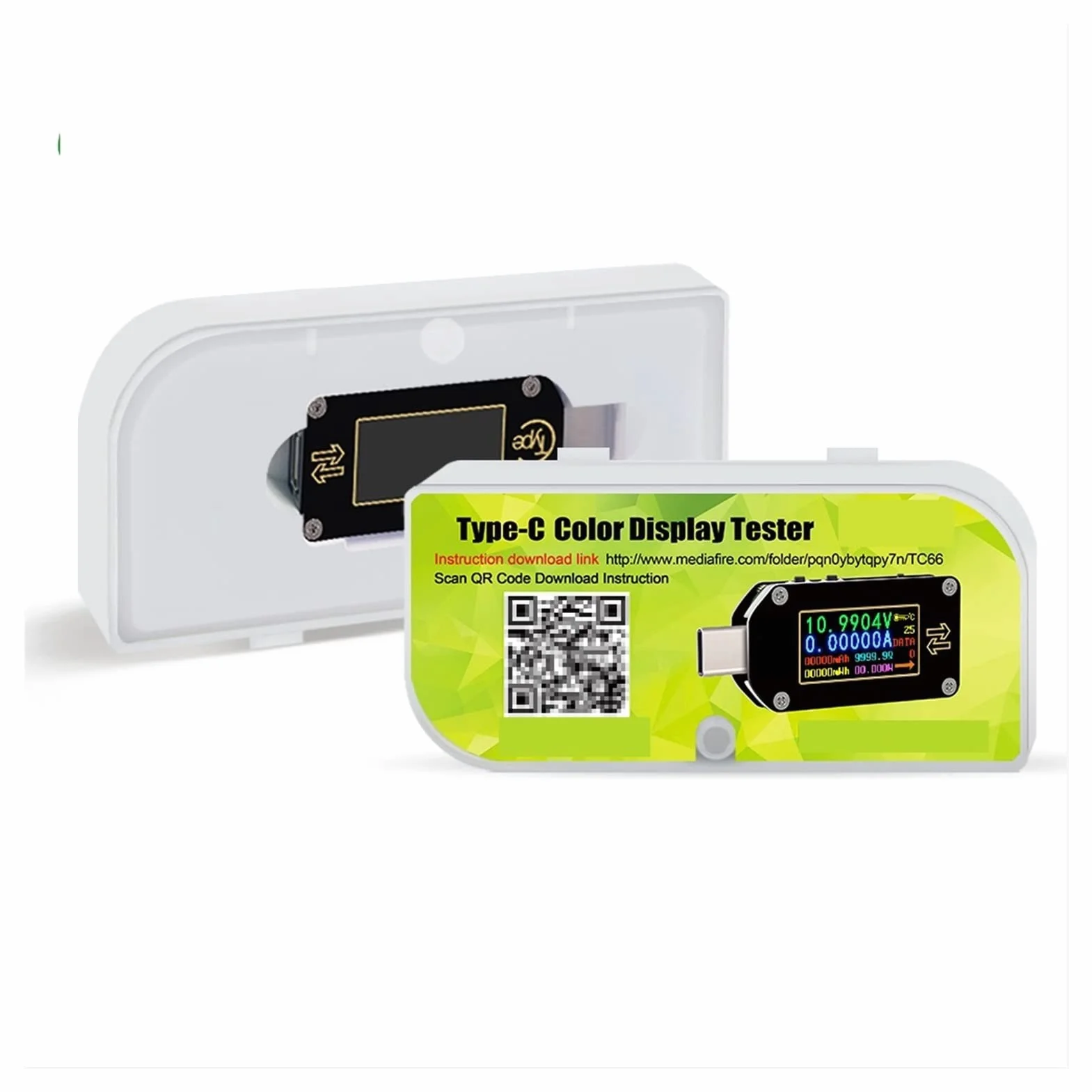 Urządzenie pomiarowe tester USB TC66 / TC66C Rodzaj -C PD spust USB-C Woltomierz napięcia amperomierz 2 sposób ładowarka miernik prądu multimetr PD bateria Usb. Próbnik.(TC66)