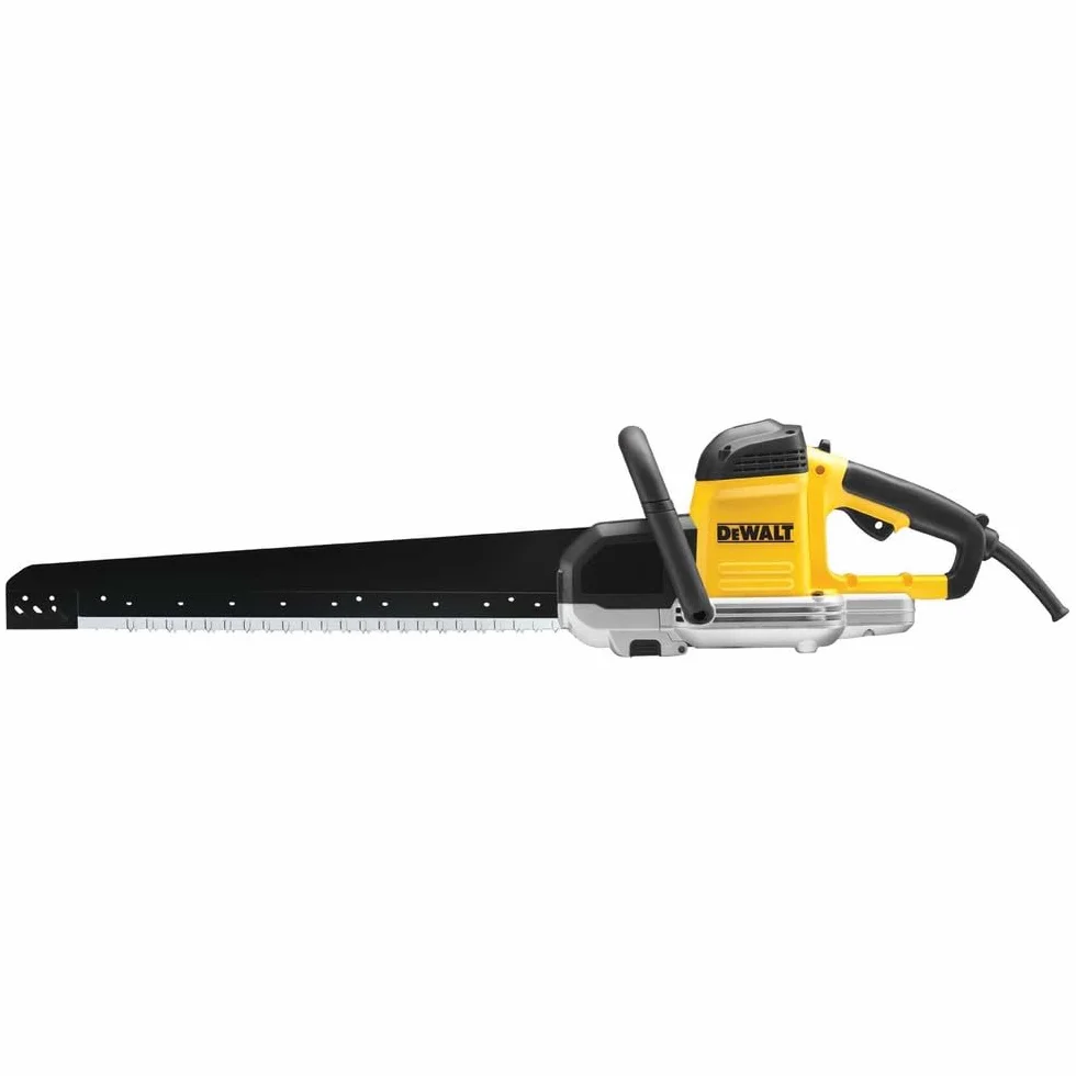 DeWalt 1700 W specjalna piła (długość brzeszczotu 430 mm, idealna do cięcia w betonie komórkowym (klasy wytrzymałości dwa, cztery i sześć) i do gipsu, w zestawie zestaw brzeszczotów HM DT2975 i