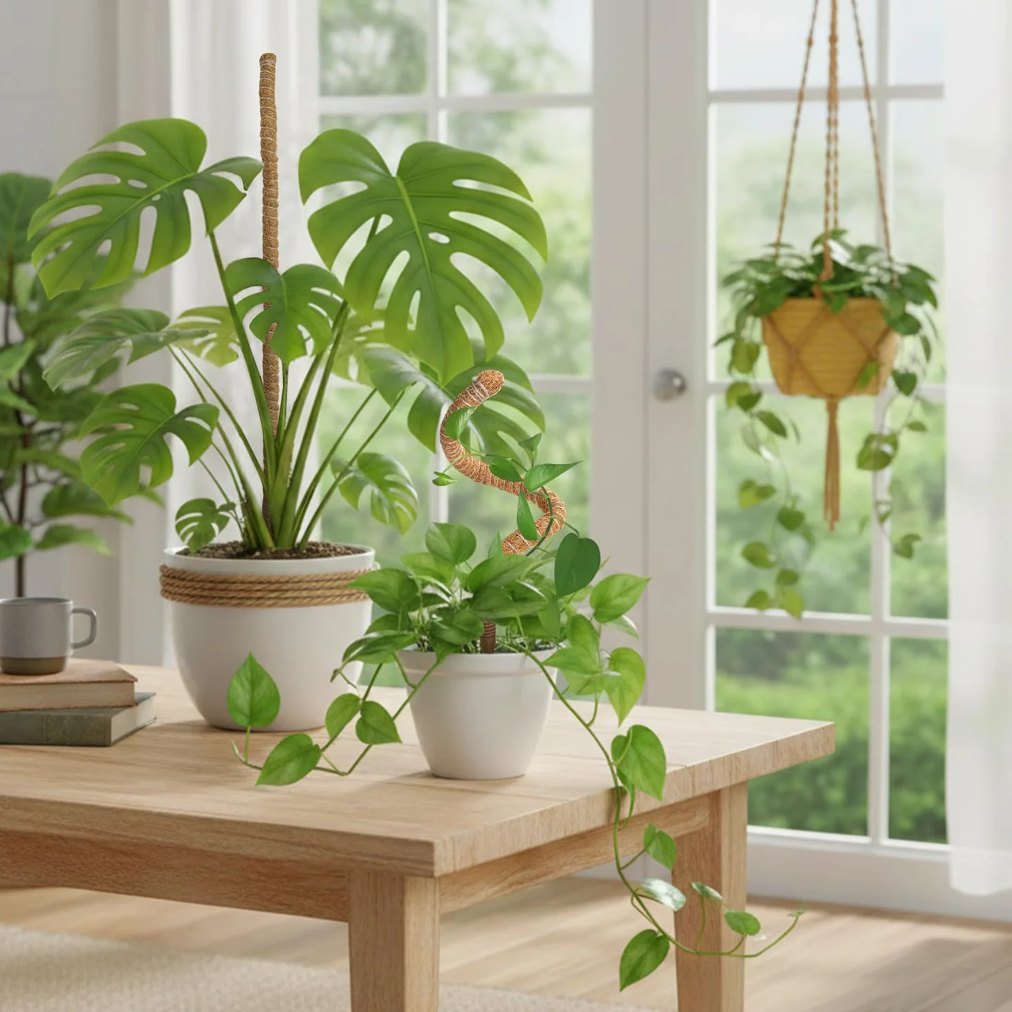 Mcbazel Monstera Moss Słupek do Roślin 60 cm 120 cm Elastyczny Korepetytor Akcesoria Roślin Pnących
