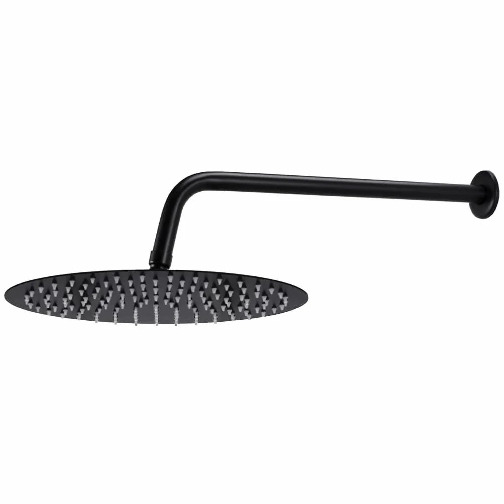 System prysznicowy ze stali nierdzewnej 201 czarny z głowicą prysznicową 30 x 30 cm, słuchawka prysznicowa, wąż 150 cm, przyłącze G 1/2, 140 silikonowych dysz, wanna i kabina prysznicowa