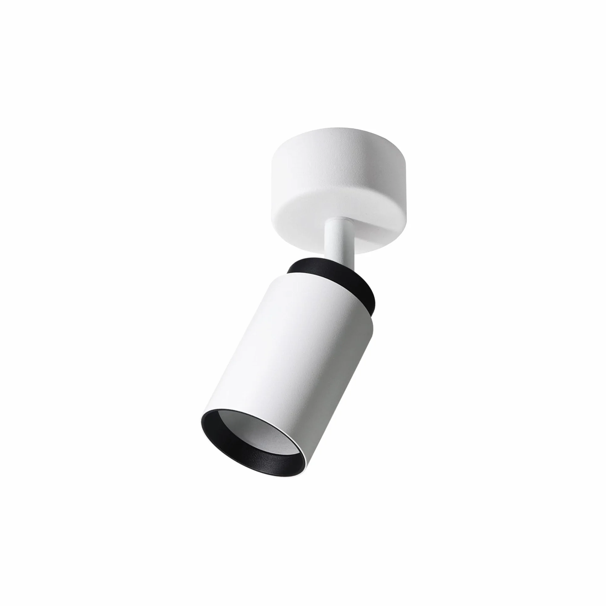 Lampa Sufitowa Reflektor Sufitowy Natynkowy Biało-Czarny MALGA 1 DUO Pojedyncza Regulowana Oprawa Sufitowa do LED Lampa Ścienna Wewnętrzna Spot Ścienny Oświetlenie Przedpokoju Salonu Jadalni