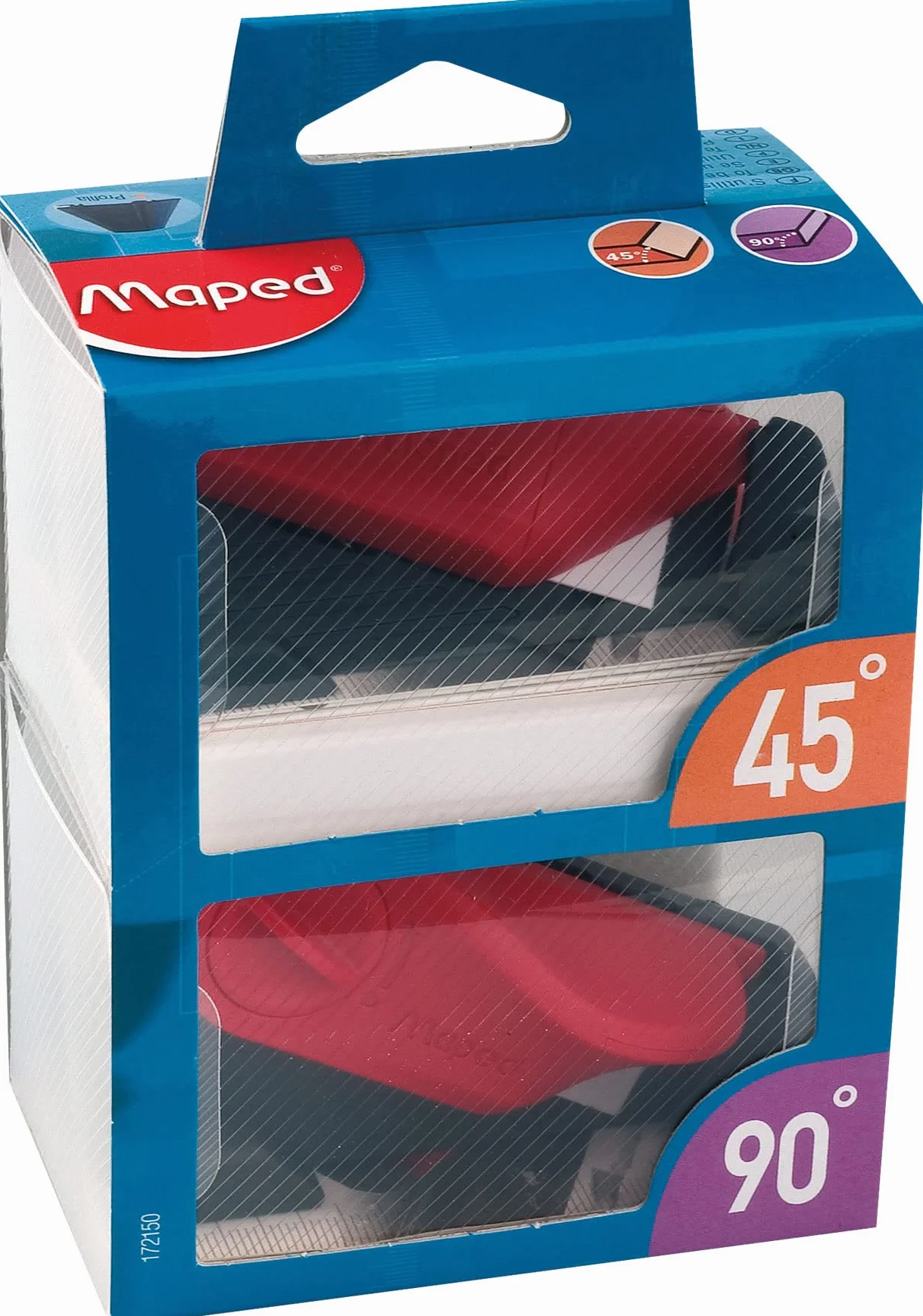 Maped M172150-45 i 90 narzędzie tnące Mat Cutter, w zestawie z 5 ostrzami, czerwony/czarny