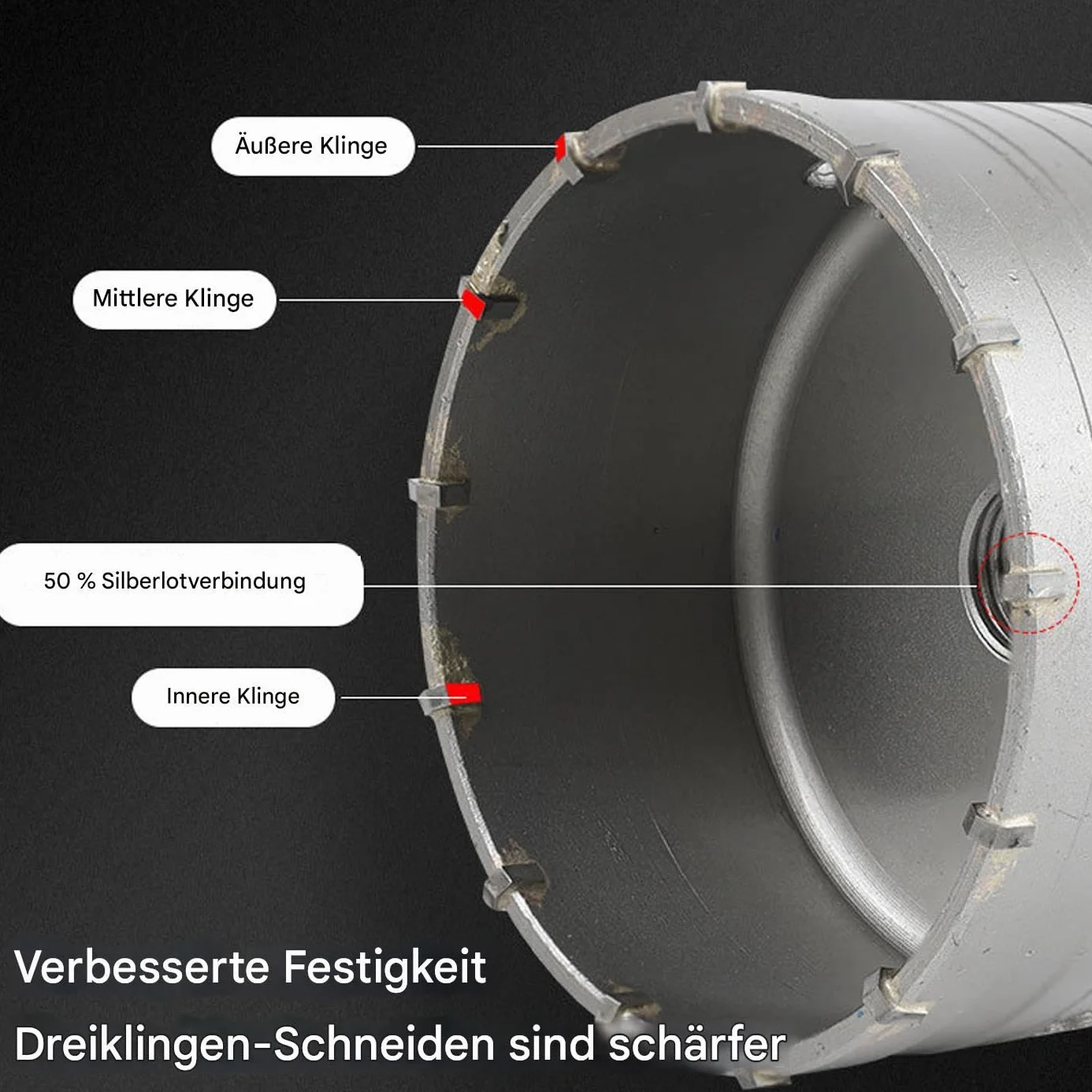 Zestaw otwornic ściennych z metalu Stabilne, o wysokiej wytrzymałości, | Uniwersalne wiertło do betonu Akcesoria wiertnicze w pracach konserwacyjnych, elektrycznych i m