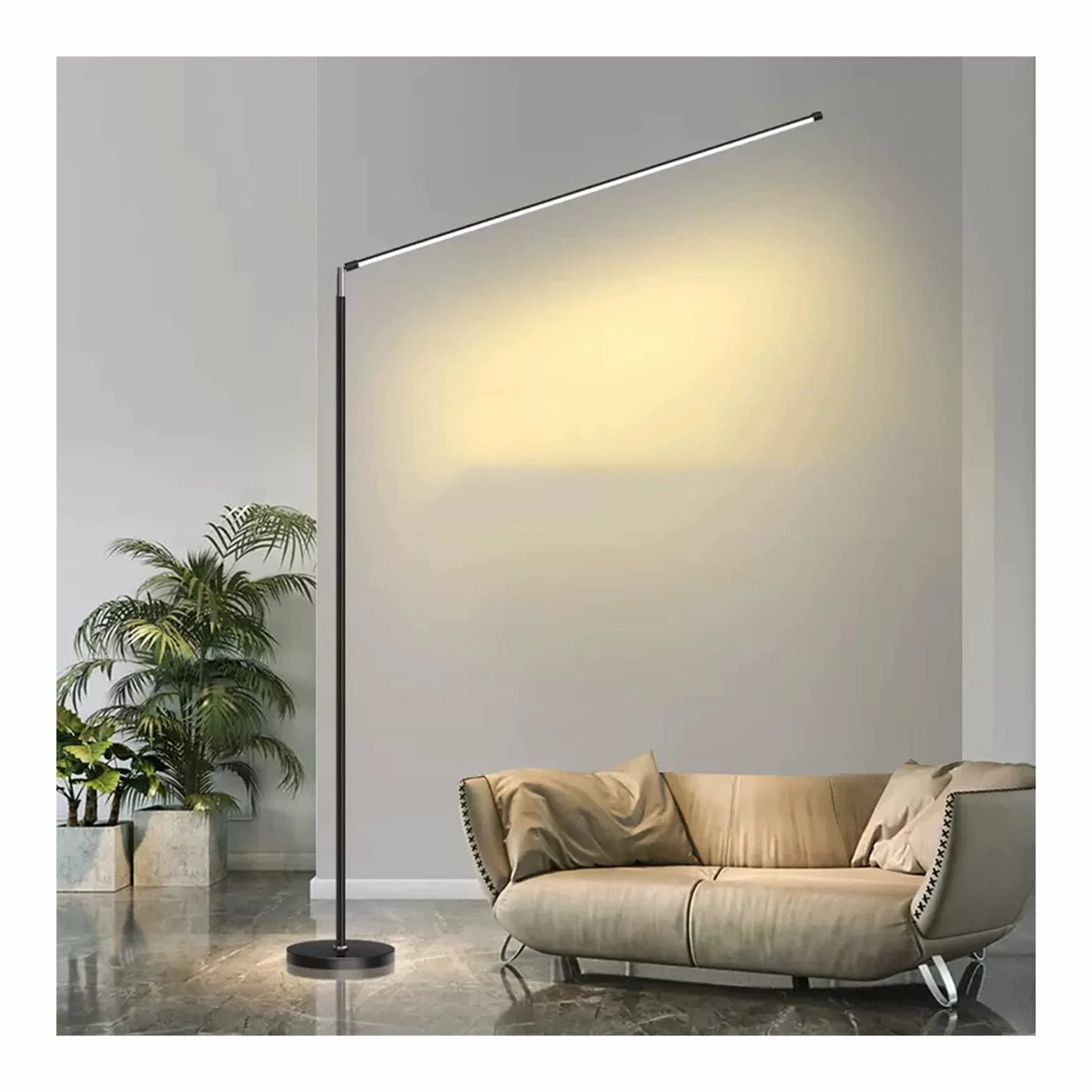 lampa podłogowa Lampa podłogowa LED Super jasny salon Sypialnia Lampka nocna stojąca na biurko Lampka podłogowa do czytania Biała czarna lampa podłogowa (bez źródła światła) do salonu(Czarny,150cm*100