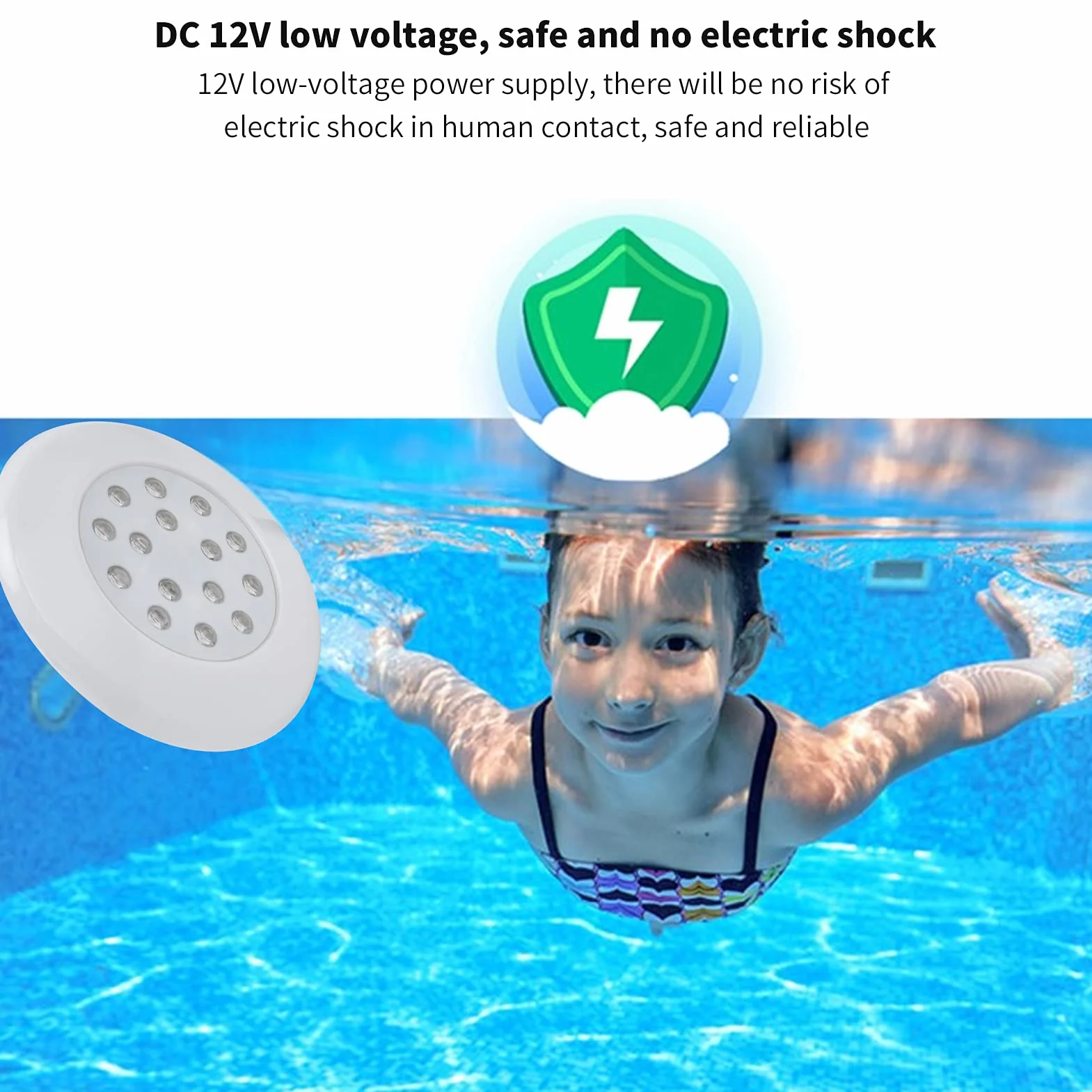 Oświetlenie Podwodne LED 7W, RGB Pełny Kolor, IP68 Wodoodporny, do Basenu, Fontanny, Stawu, Regulowane Kolorowe Światło