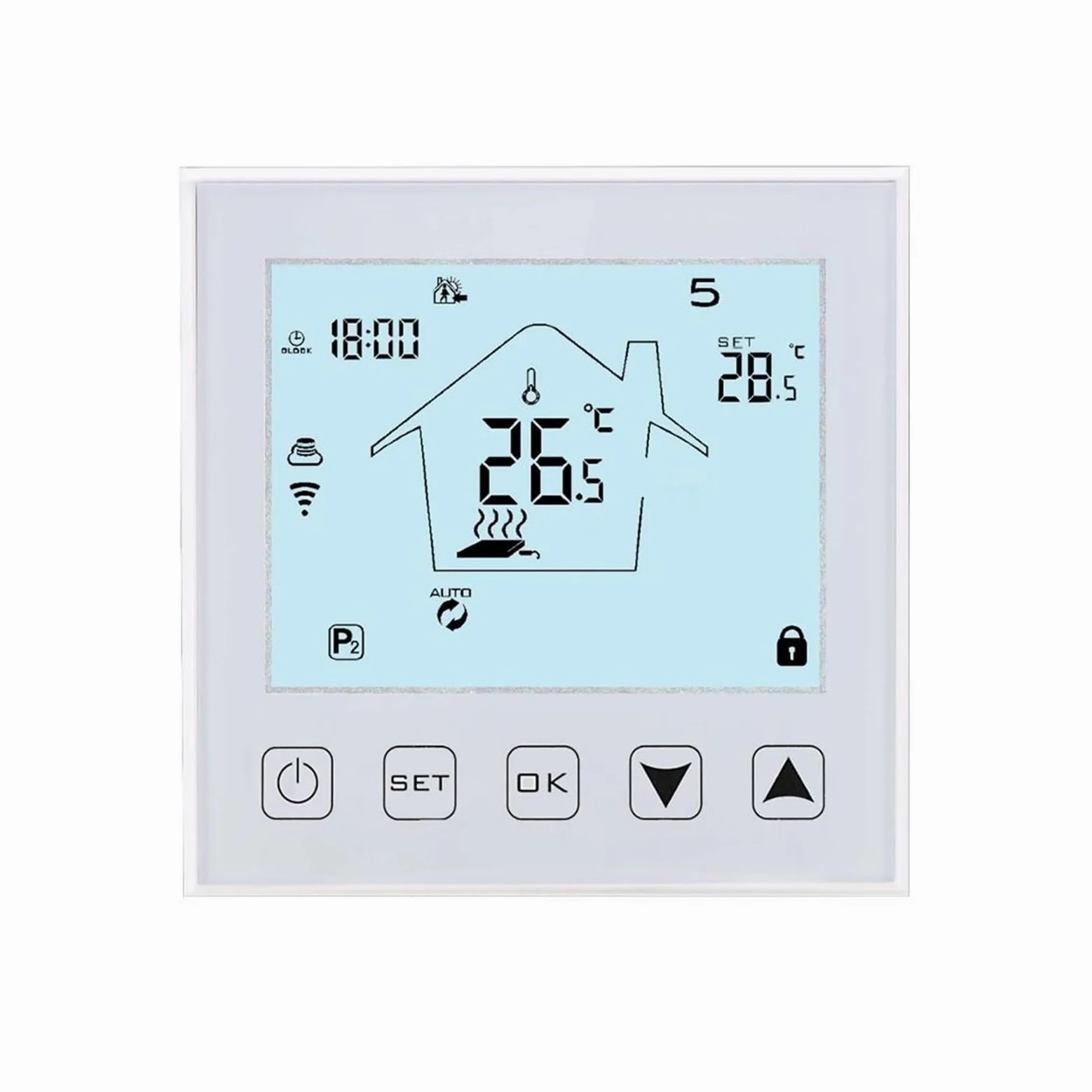 Smart WiFi Touch Termostat Bezprzewodowy regulator temperatury do wody/elektrycznego ogrzewania podłogowego Woda/kocioł gazowy działa Precyzja łatwość Konfiguracji(16A Electric White)
