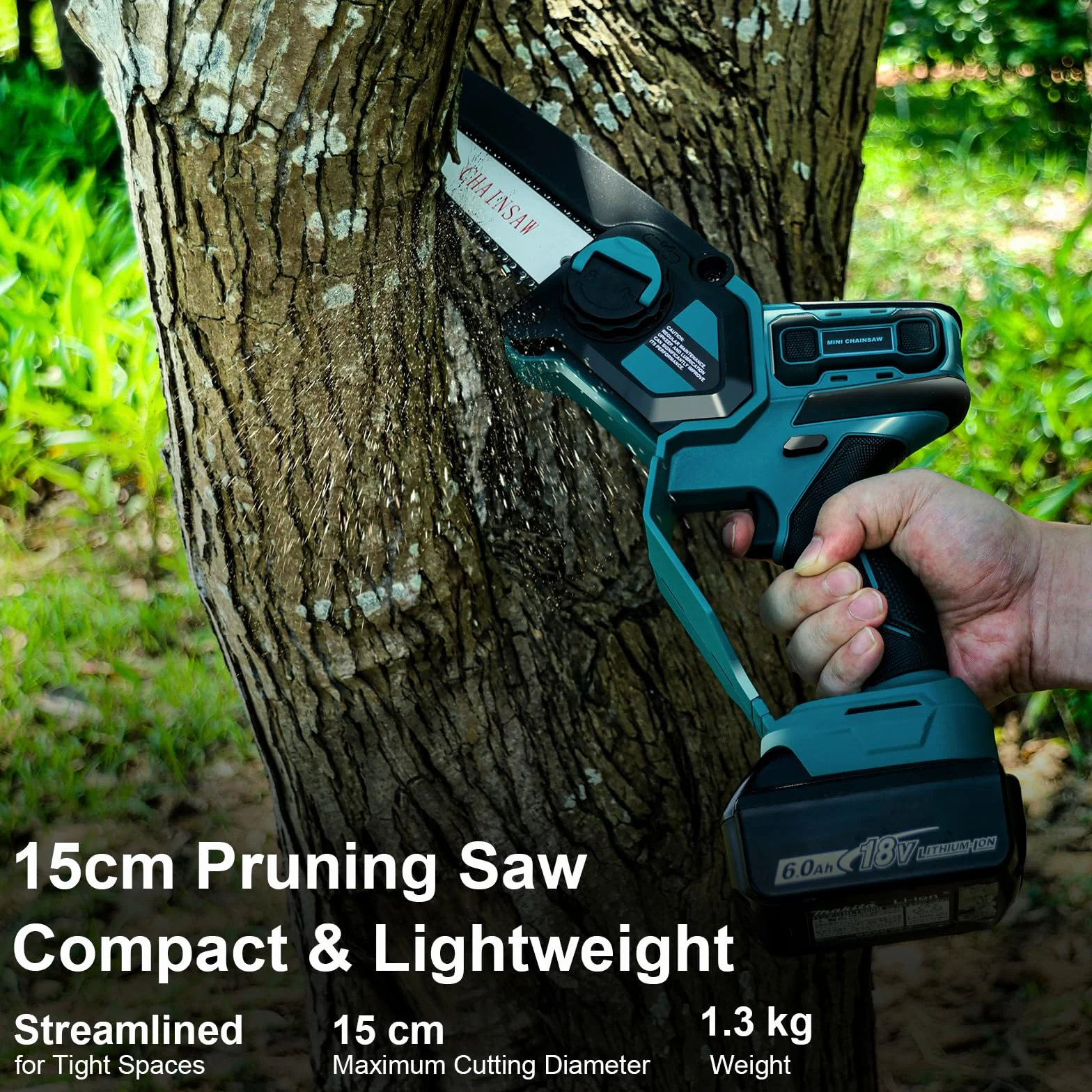 Mini piła łańcuchowa 15 cm bezszczotkowa kompatybilna z akumulatorem Makita 18V