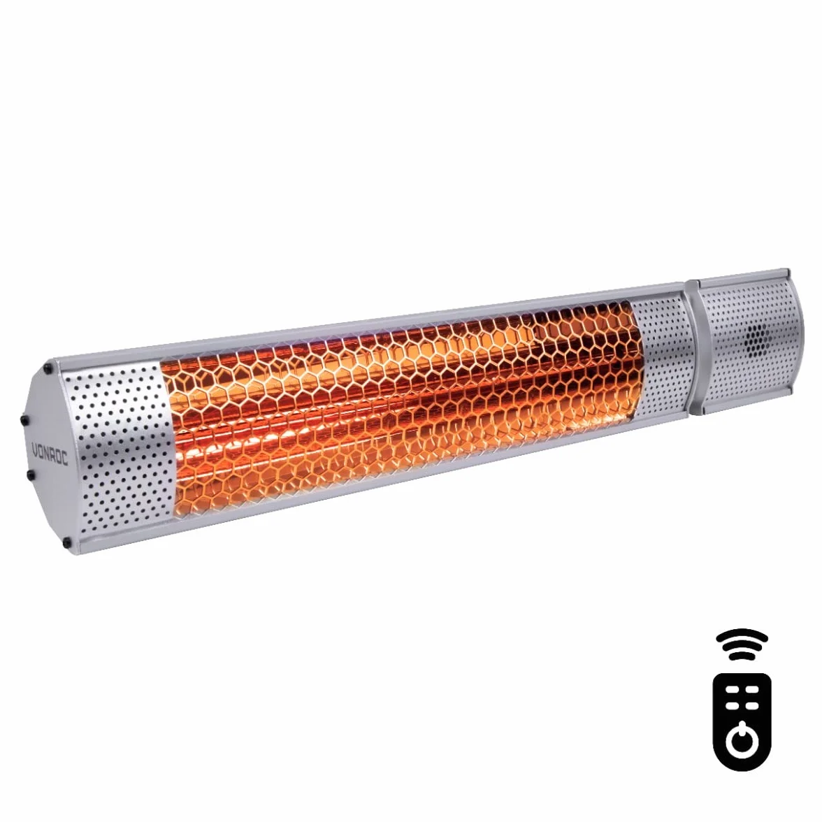 VONROC Elektryczny promiennik podczerwieni 2000 W IP65 srebrny