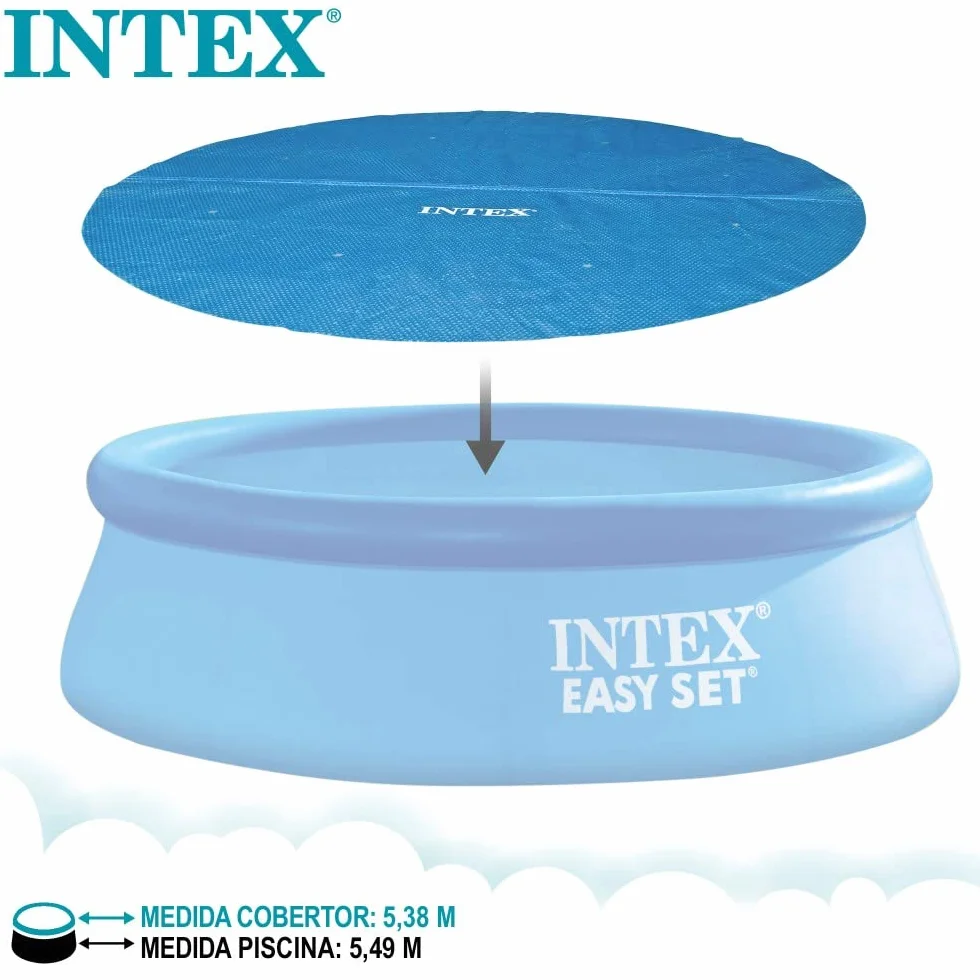 Intex Easy Set Frame Plandeka Solarna, Niebieski, 549 cm