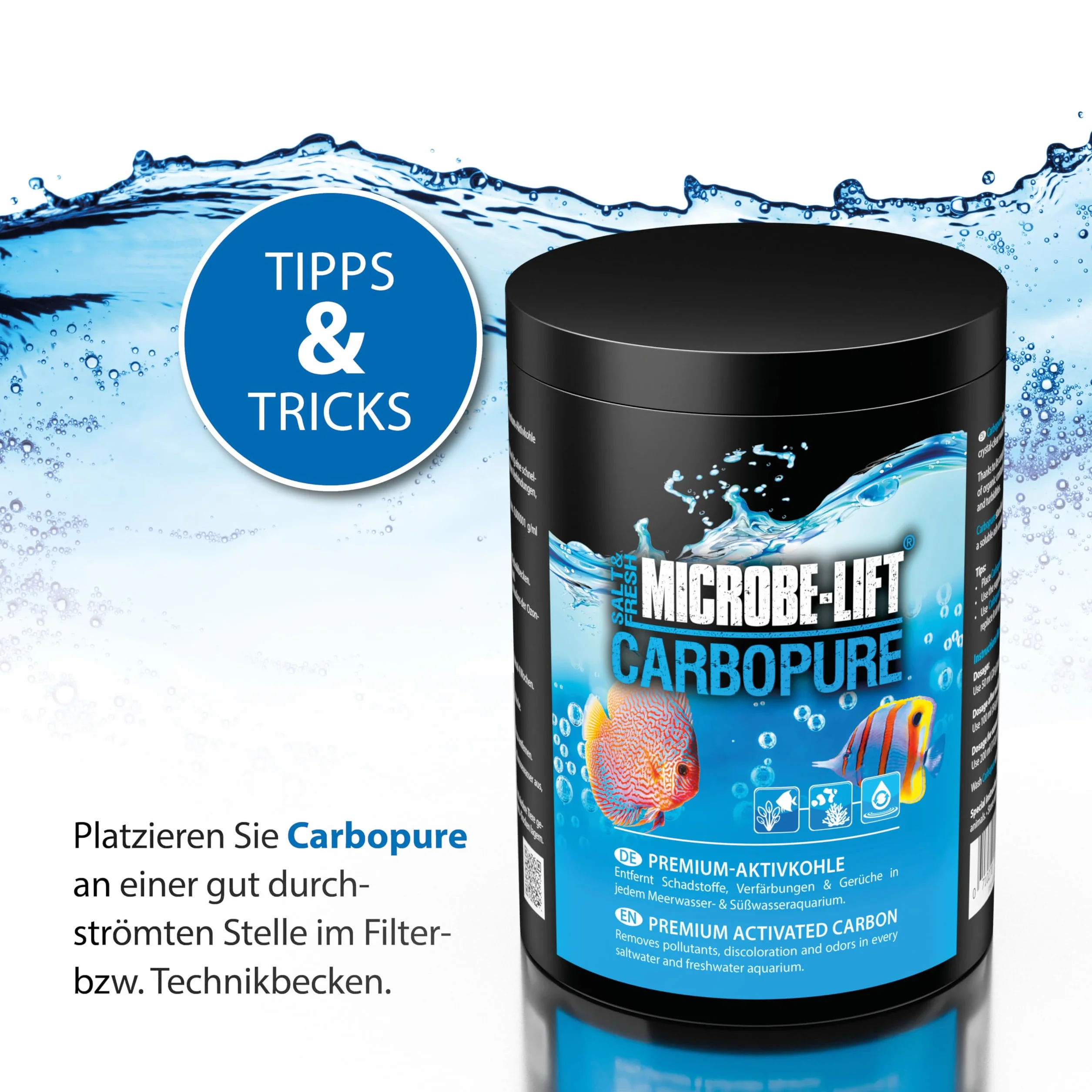 MICROBE-LIFT® - Carbopure | Węgiel aktywny dla krystalicznie czystej wody | Usuwa zanieczyszczenia, przebarwienia i zmętnienie