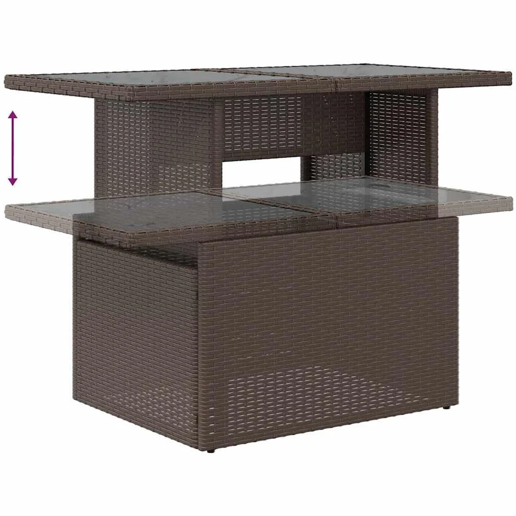 vidaXL Zestaw Sof na Ogród z poduszką 8 pcs Brązowy Rattan poli, Ogród i taras, nowoczesna sofa modułowa, meble ogrodowe, eleganckie siedzenia, zestaw na patio