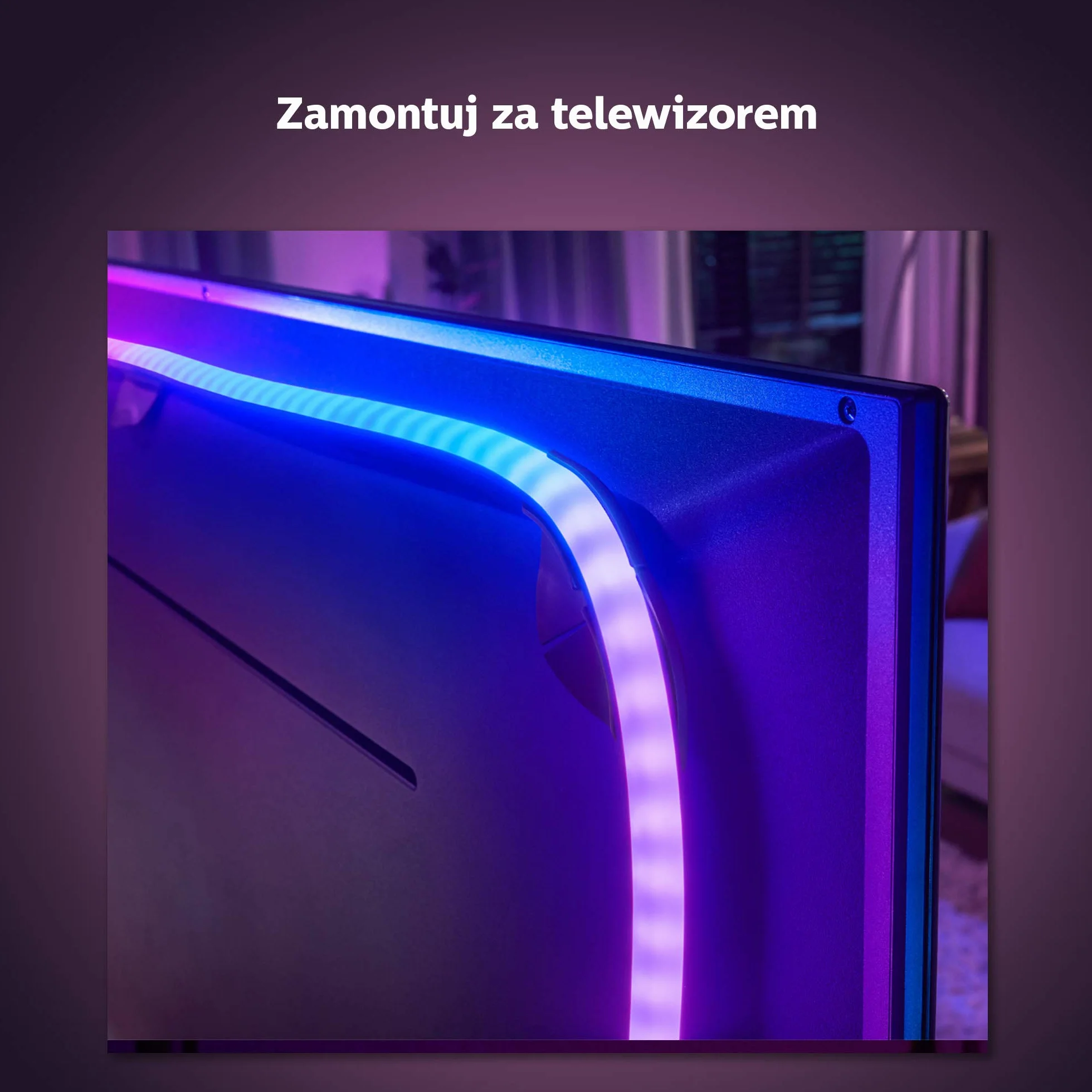 Philips Hue Play Taśma LED, 75 cali, Gradient Taśma LEDowa z 16mln Kolorów, Smart LED do Podświetlenia TV i Gamingu