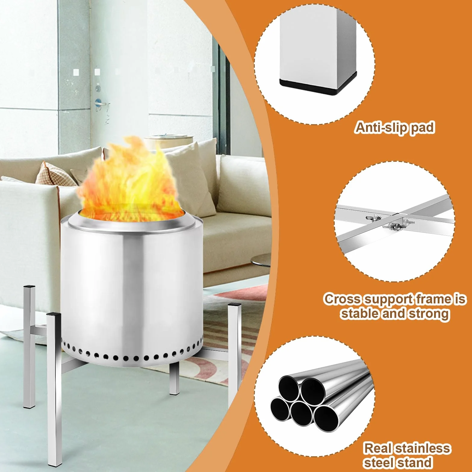 Stojak na Palenisko Stal Nierdzewna 38-68cm Akcesoria do Kominka Zewnetrznego Solo Stove Yukon
