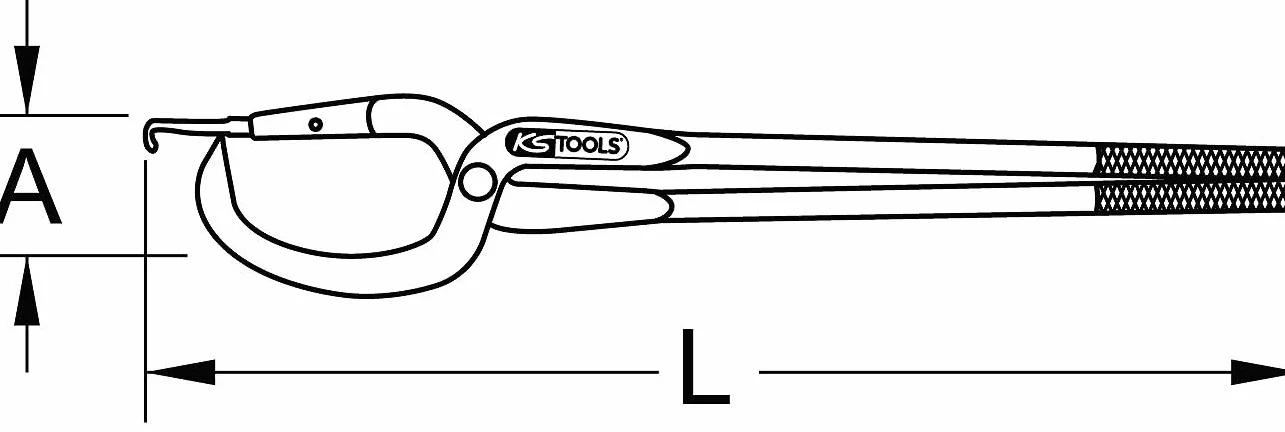 KS Tools 450.0320 Szczypce do sprezyn hamulców w samochod. uzytkowych, 500mm