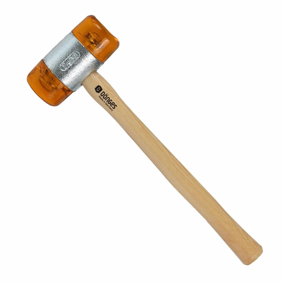 Dönges Młotek z tworzywa sztucznego z lakierowanym trzonkiem jesionowym, 60 mm, żółty