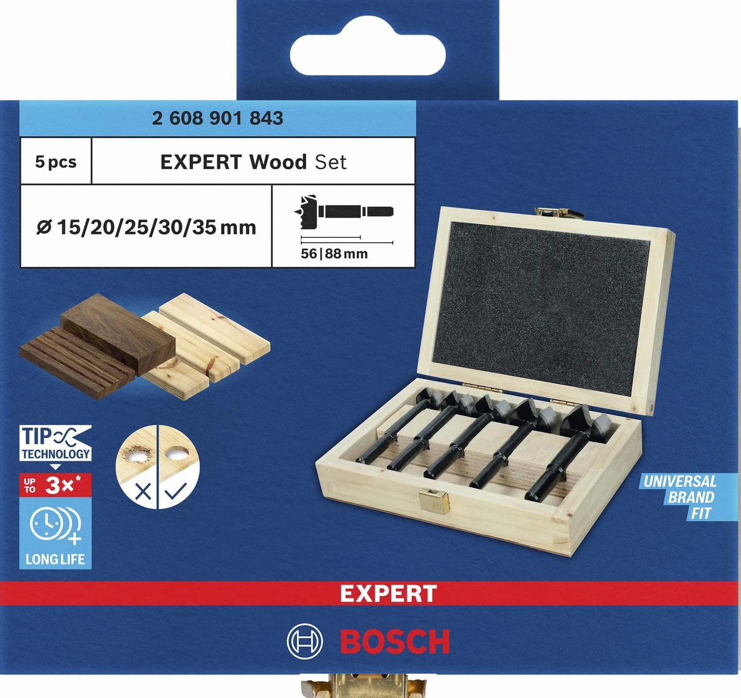 Bosch Zestaw wierteł Forstner EXPERT Wood Ø 15-35 mm