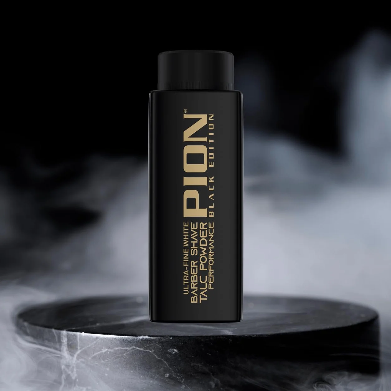 Pion Barber Shave Talc Powder Black Edition – ultra delikatny biały proszek zapewniający delikatne golenie, 180 g