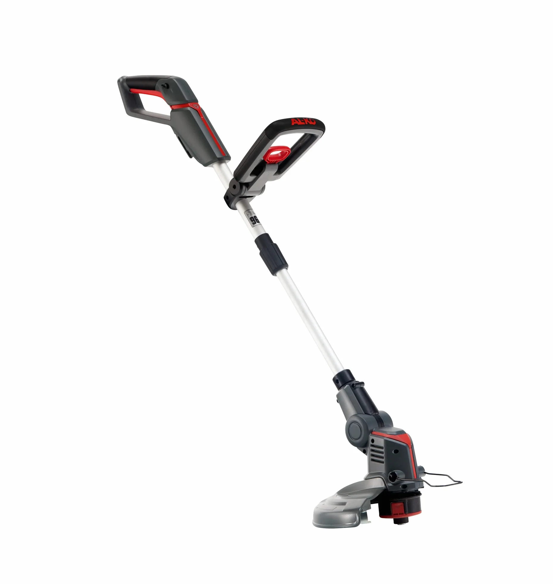 AL-KO Akumulatorowa podkaszarka do trawy GT 1825, akumulator litowo-jonowy 18 V, szerokość cięcia 25 cm, trzpień teleskopowy, automatyczna końcówka, w zestawie zapasowa szpula żyłki, szaro-czerwona,