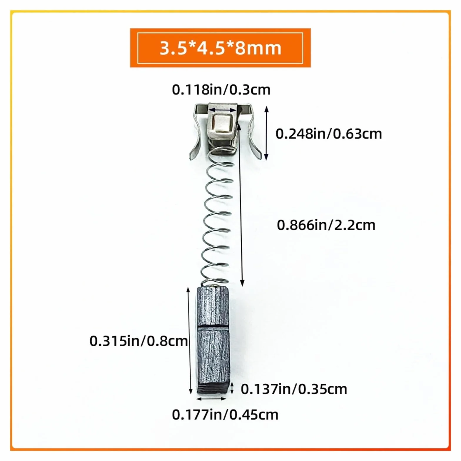 Szczotka węglowa do silnika prądu stałego, szczotka węglowa do silnika serwo M818T-031/T818T-036 LY50 (3,5 x 4,5 x 8)
