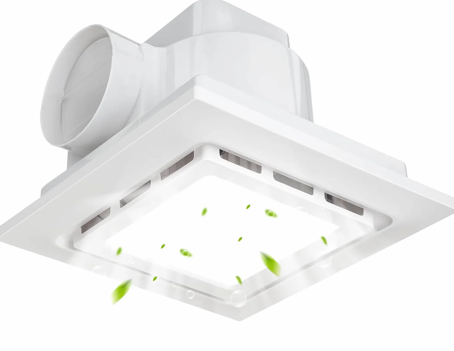 LIROPAU Wentylator łazienkowy 300 mm z oświetleniem LED, 130 CFM, 35 W | Wentylator wyciągowy cichy do łazienki, 1500 lm, światło 6000 K, łatwy montaż na oknie, suficie, w łazience, toalecie, kuchni