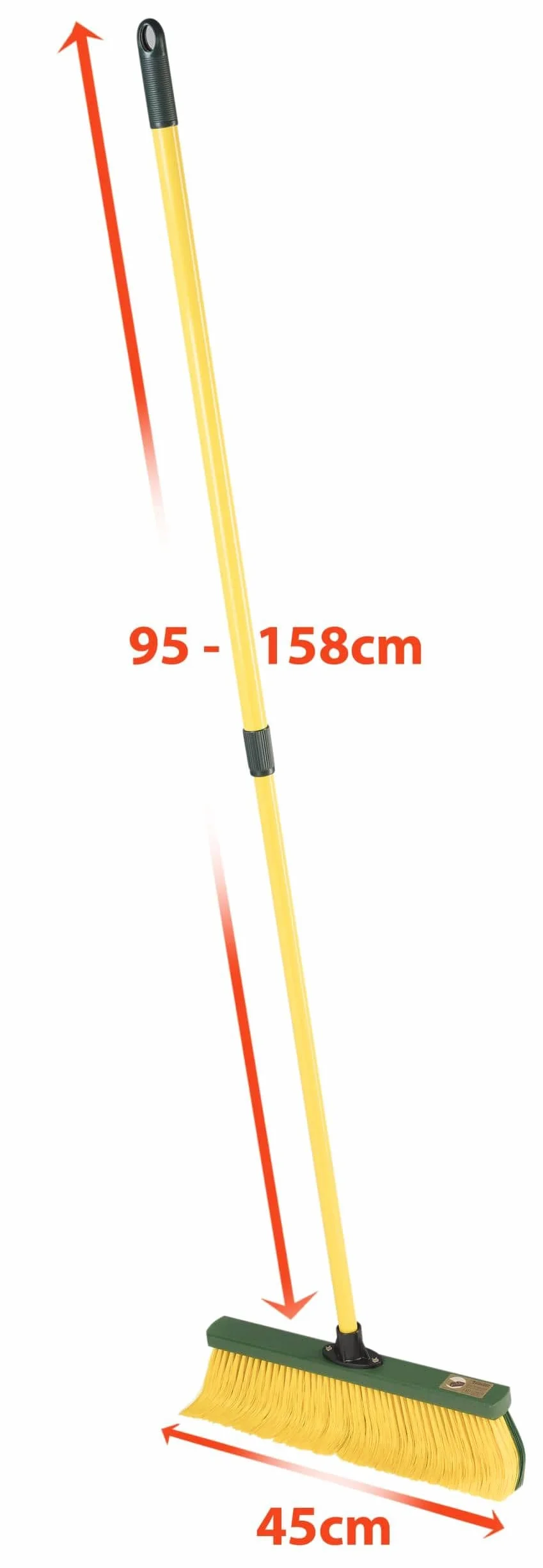 Miotła z teleskopowym trzonkiem, szerokość 40 cm, długość po rozłożeniu 1,4 m, długa miotła z zakrzywionym włosiem, regulowana szczotka do użytku na zewnątrz