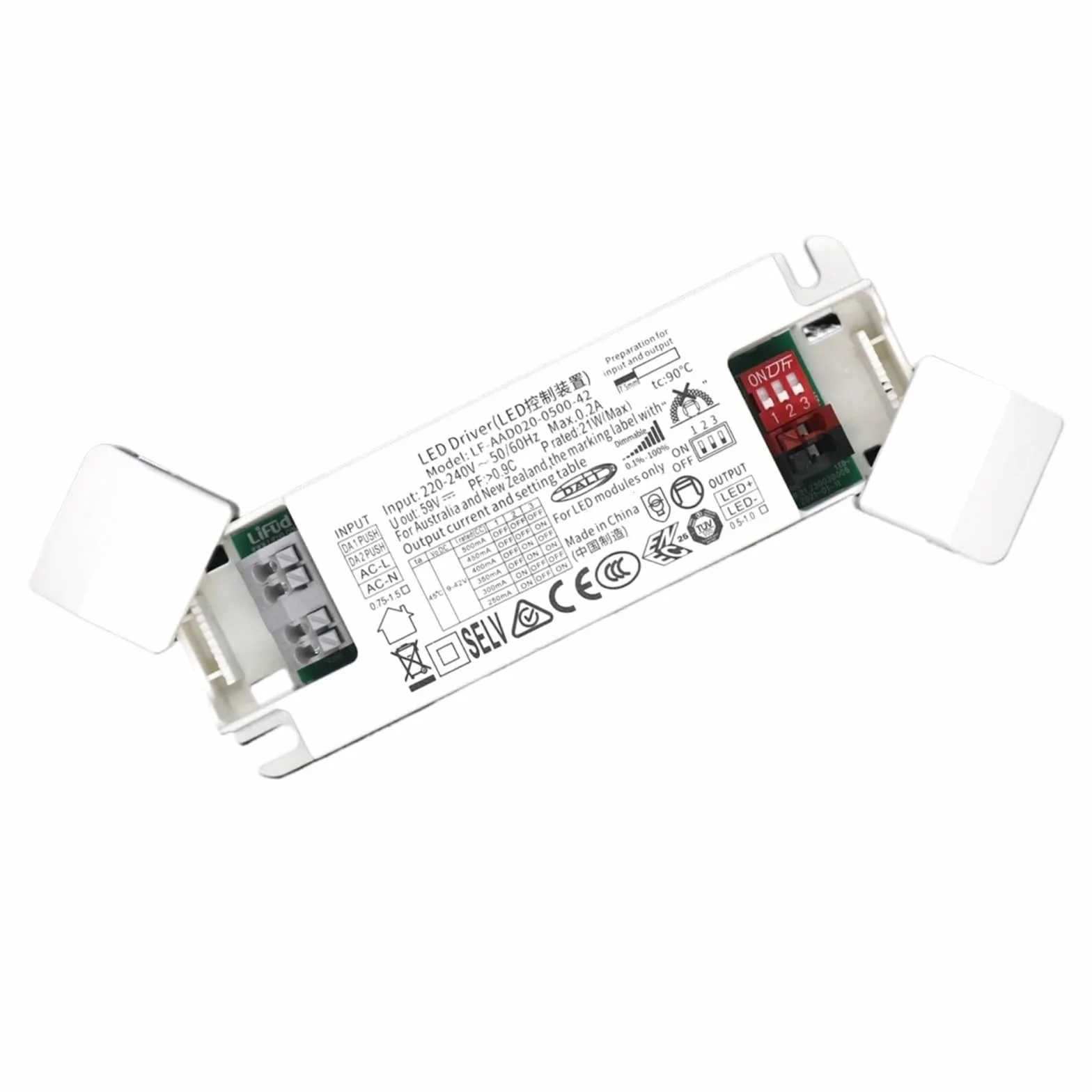 Sterownik ściemniacza LED 8,4 W, 21 W, 31,5 W, 40 W, zasilacz AC 220-240 V, 9-42 V DC, 100-1050 mA, regulowany prąd, 1 szt. (40 W, 1050 mA), maks