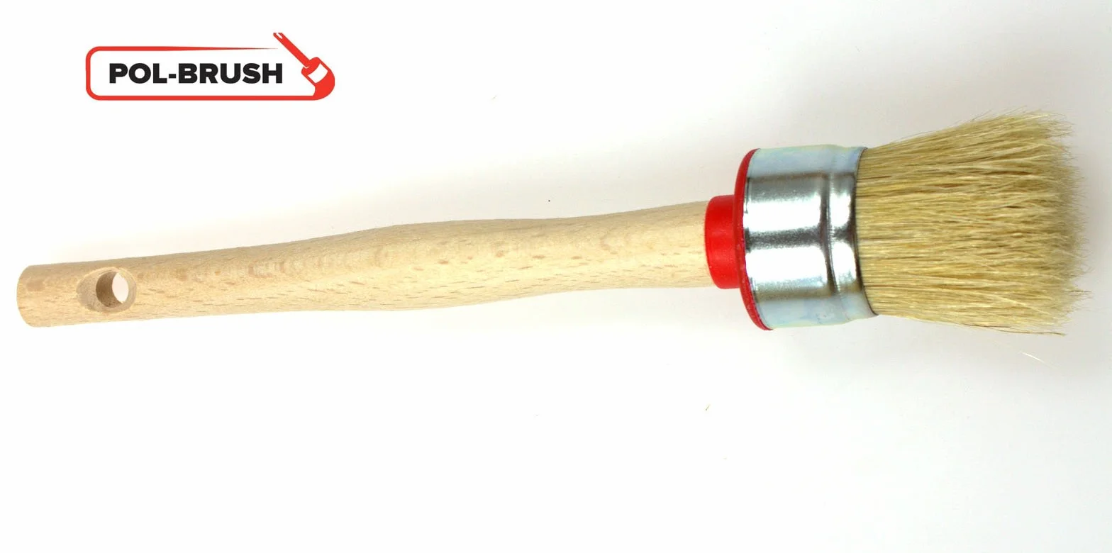 Okrągły pędzel do malowania z naturalnego włosia 1 szt. - fi40 mm