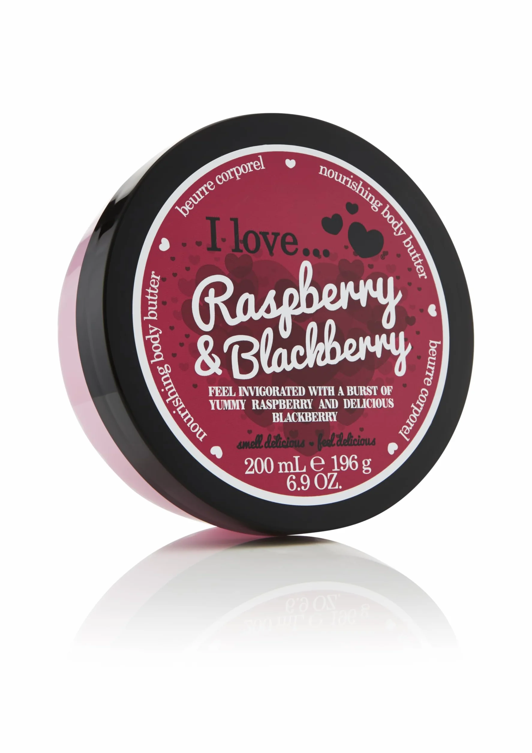 I Love Raspberry & Blackberry Body Butter, Made With 87% Naturally Derived Ingredients Including Shea Butter & Coconut Oil For Soft & Hydrated Skin, Moisturising & Lightly Scented, Contains Natural Fruit Extracts, Vegan-Friendly - 200ml