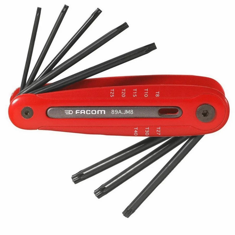 FACOM 8-częściowy zestaw kluczy trzpieniowych Torx, w składanym uchwycie, 1 sztuka, 89A.JM8