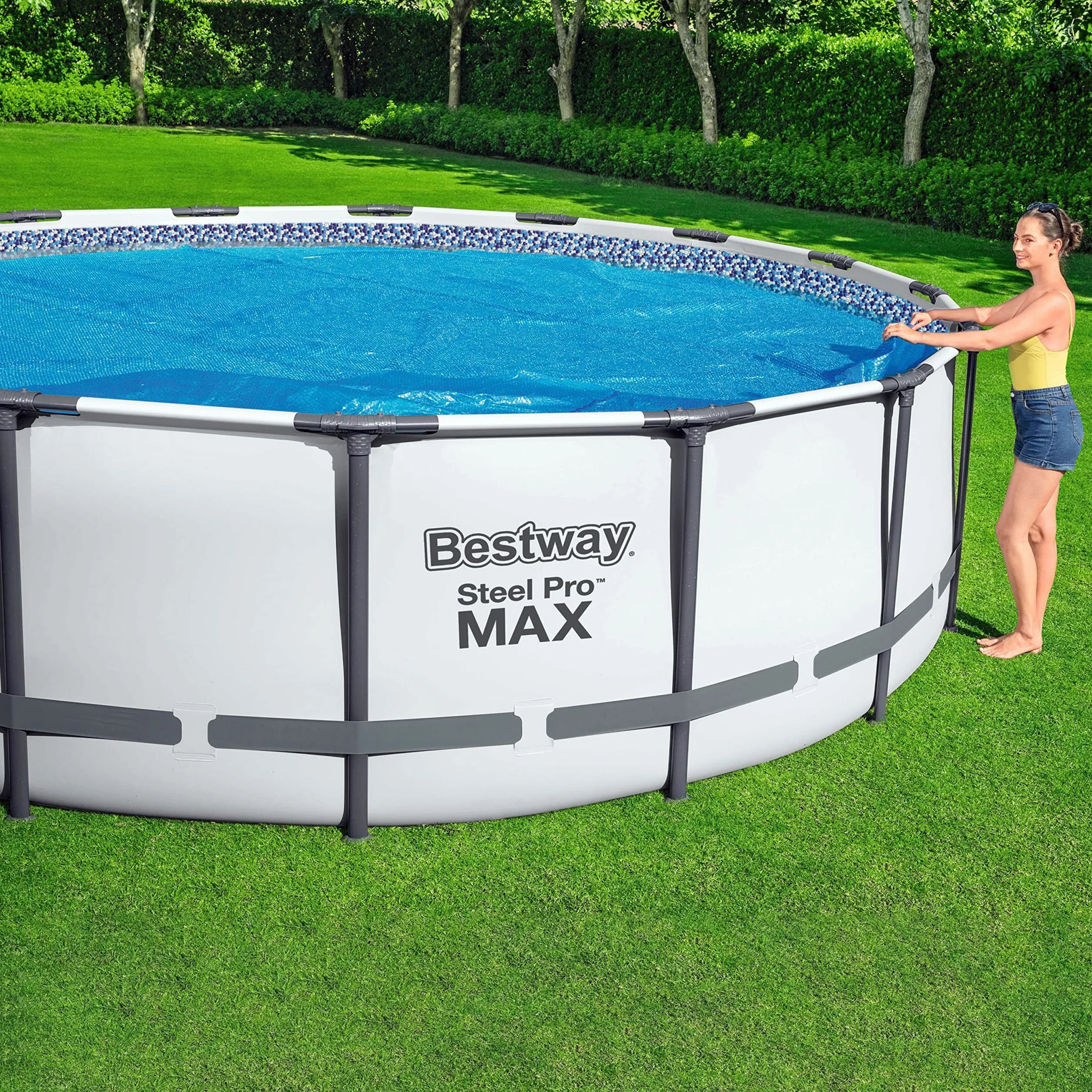 Bestway Flowclear plandeka solarna do basenów 366 cm Fast Set Pool Steel Pro MAX