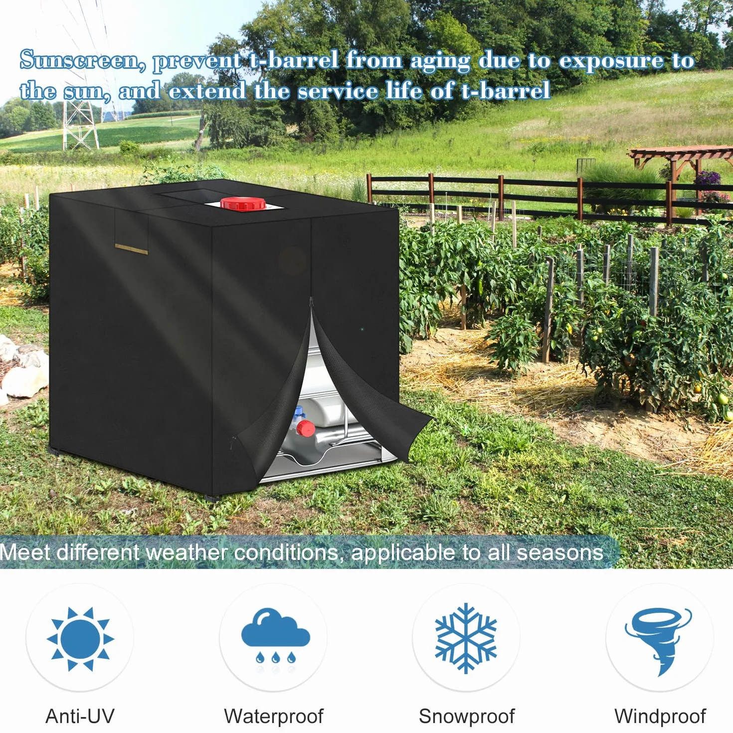 VANSHEIM IBC pokrowiec na zbiornik na wodę 120 x 80 x 100 cm