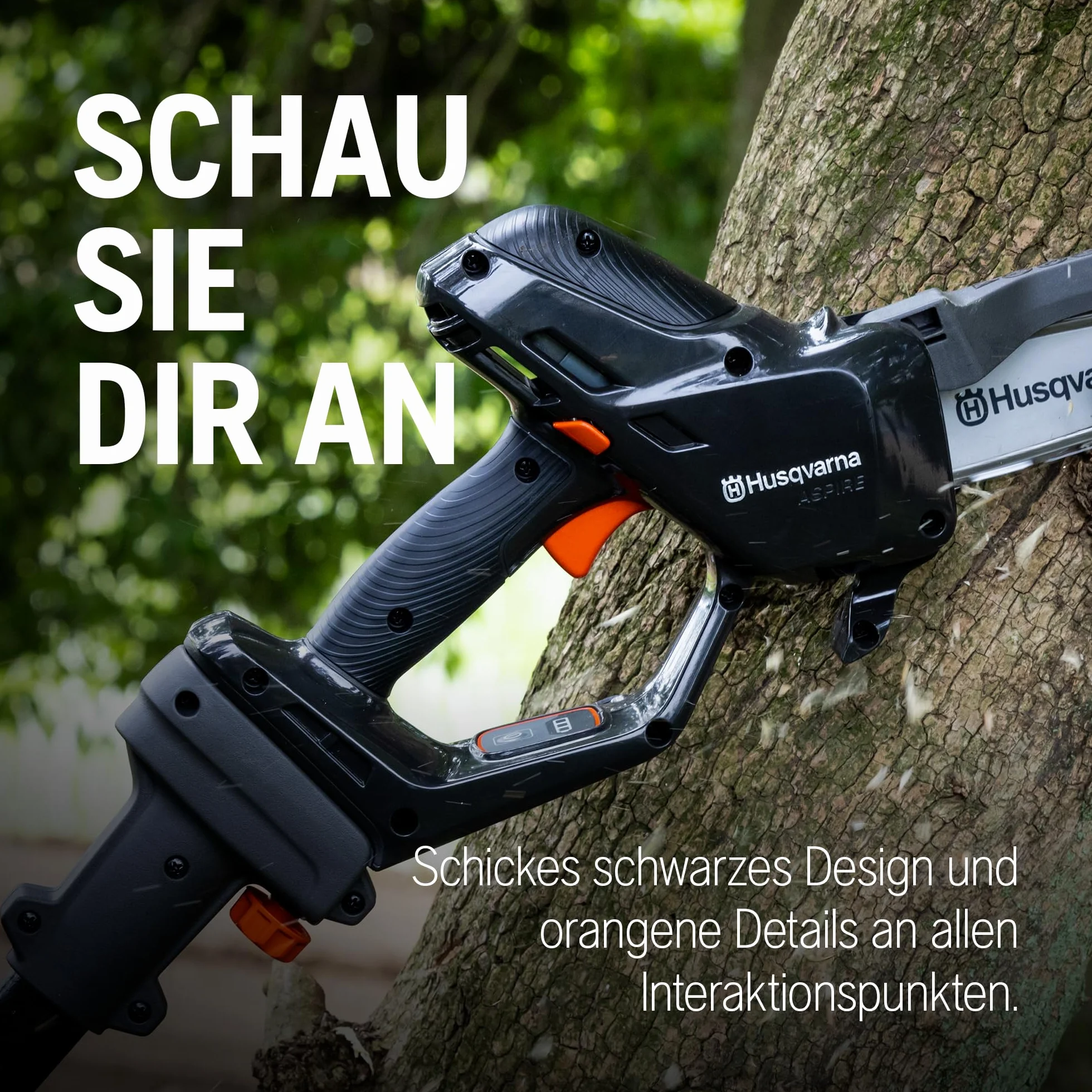 Husqvarna Mini Pilarka Akumulatorowa Aspire P5 z Wysięgnikiem | I nasadka na wysięgnik P4A, wydajna piła do gałęzi do 75 mm