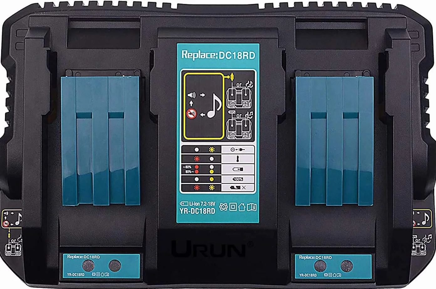 2x BL1850B 18V 5Ah zapasowy akumulator z ładowarką DC18RD podwójna szybka ładowarka do Makita 18V BL1850B BL1860B, Makita Radio DMR108 DMR110 DUH523Z DUC353Z