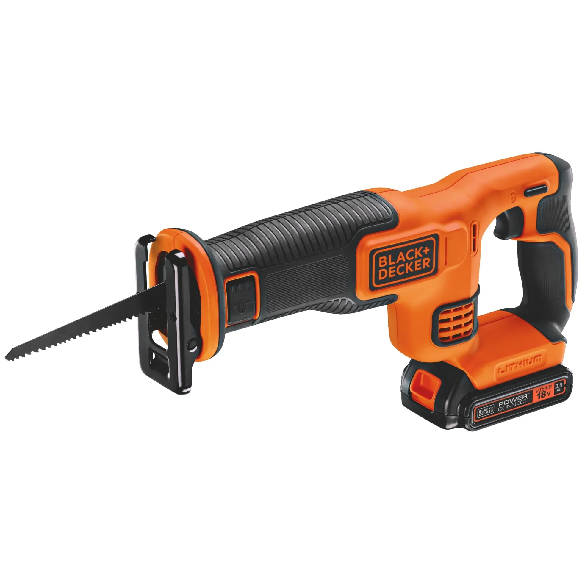 Black + DECKER BDCR18E1-QW akumulatorowa piła szablasta, 1 bateria, 1 ostrze 140 mm, 18 V