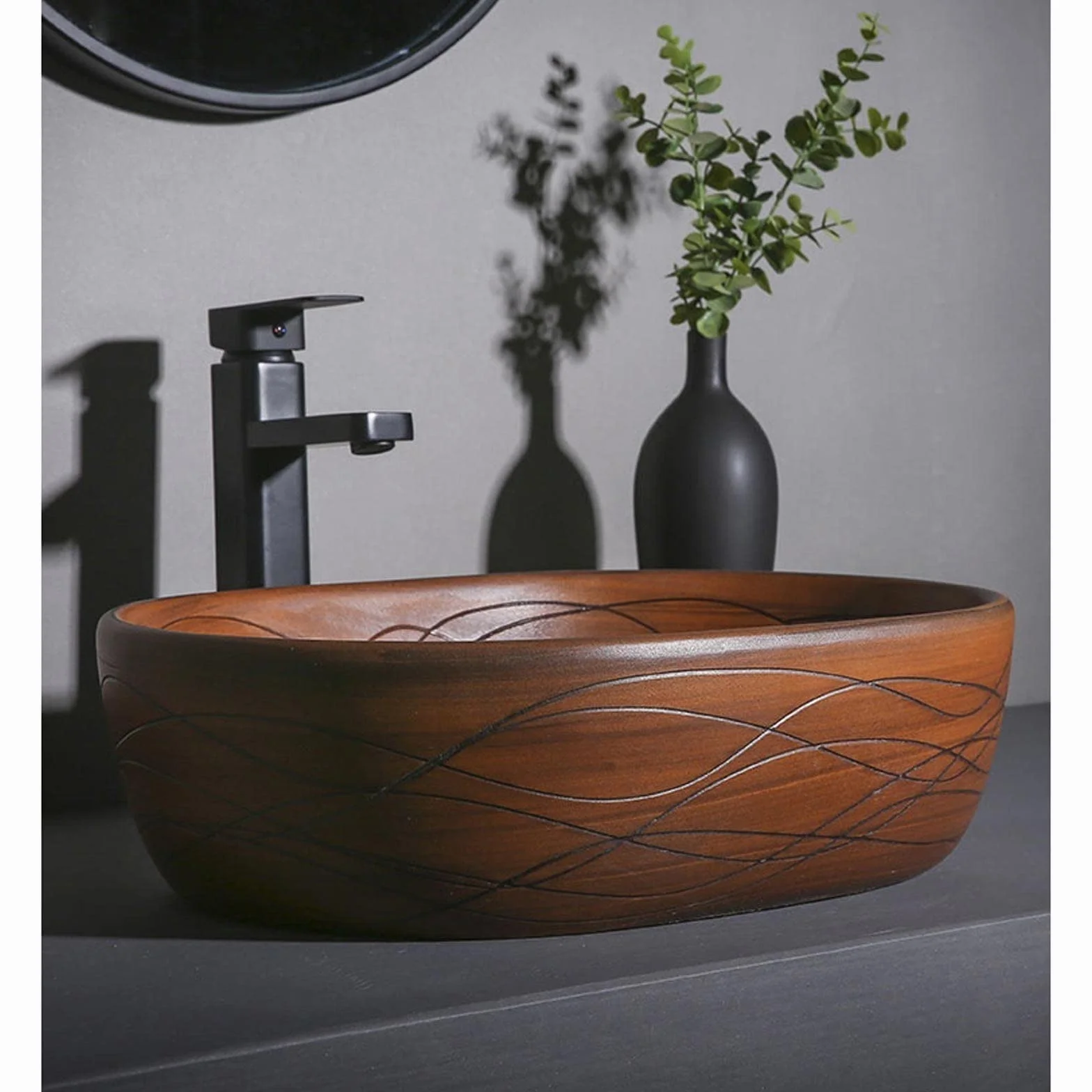 Zlewozmywaki łazienkowe owalne nad blatem porcelanowe ceramiczne naczynie łazienkowe naczynie łazienkowe umywalka umywalka artystyczna umywalka 47,5 cm x 34,8 cm x 13 cm wpuszczana umywalka