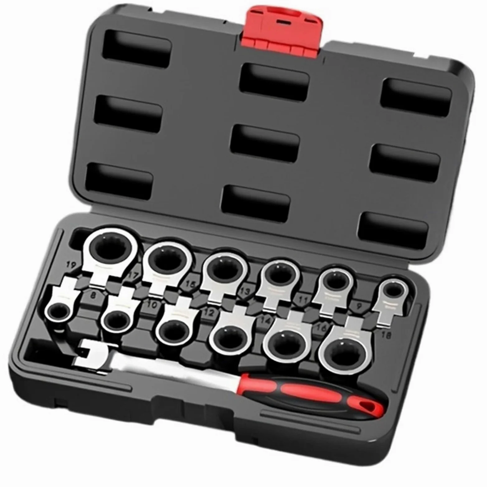 Telescopic Ratchet Przenośny zestaw 8/13 części z potrząsającą głowicą Wymienne klucze grzechotkowe głowice, do naprawy samochodu klucz dynamometryczny(13pcs-HTBS)