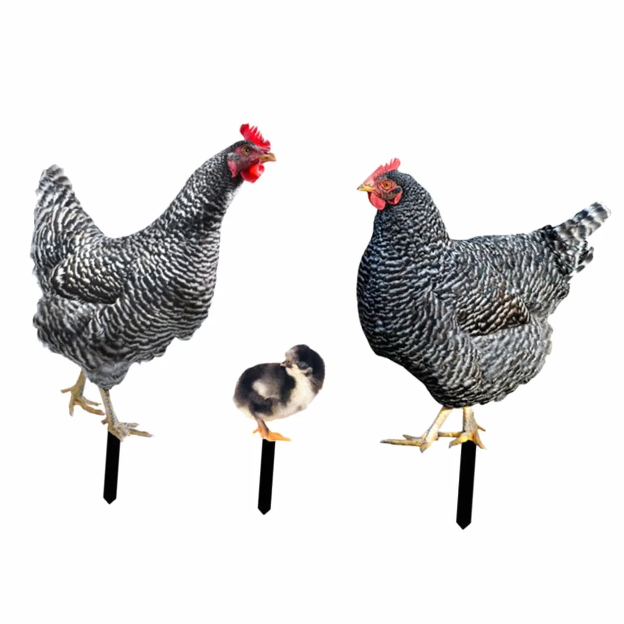 POPETPOP Figurka kurczaka dekoracja ogrodowa ozdoby z kurami palik do kurnika