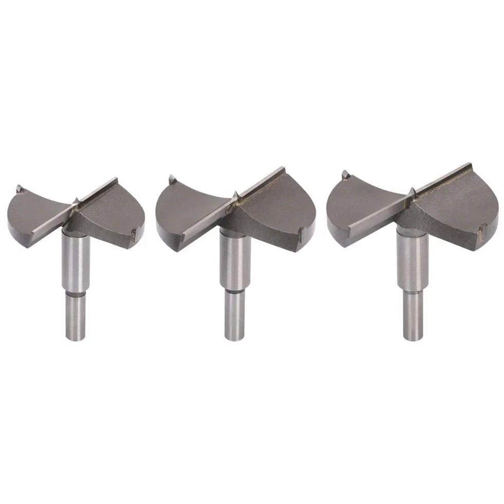 flintronic® Wiertło Forstnera, wersja w dużym rozmiarze, 3-częściowy zestaw otwornic 65, 70, 80 mm, z węglika spiekanego, do obróbki drewna, mebli, otworów na zawiasy w drzwiach