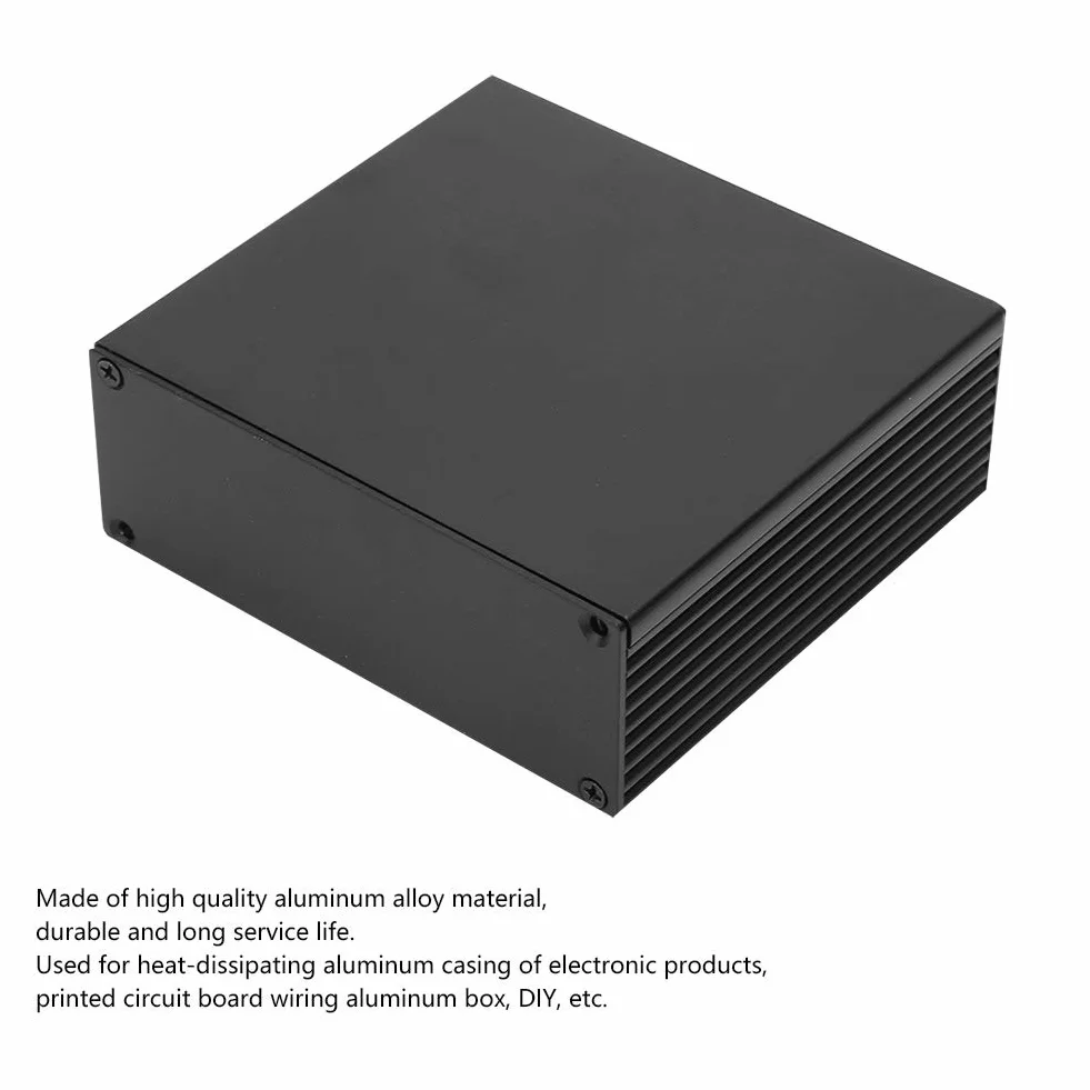 Aluminiowa puszka projektowa, DIY skrzynka przyłączeniowa, skrzynka elektryczna, skrzynka elektroniczna, skrzynka chłodząca obudowa karty obwodowej 40 x 100 x 110 mm czarna