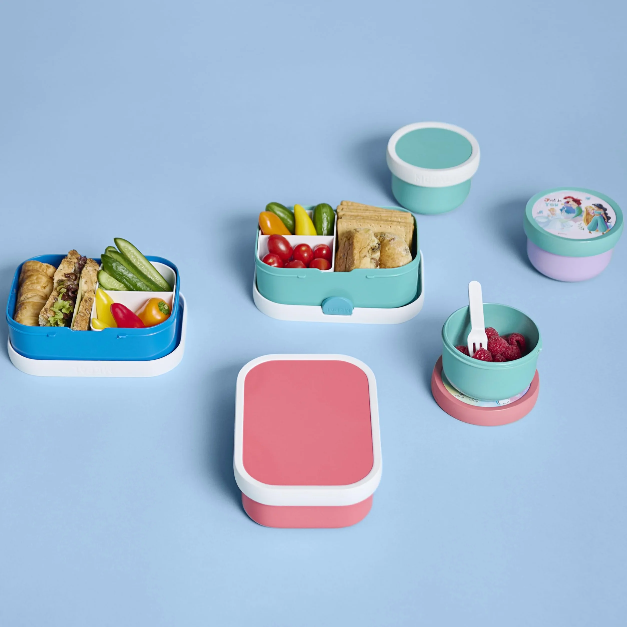 Mepal Pudełko na Lunch dla Dzieci Campus Little Dutch, Pudełko Bento, Pudełko na Przekąski Z Zapięciem na Klips, Bez BPA, Nadaje się do Mycia w Zmywarce, 750 ml, Forest Friends