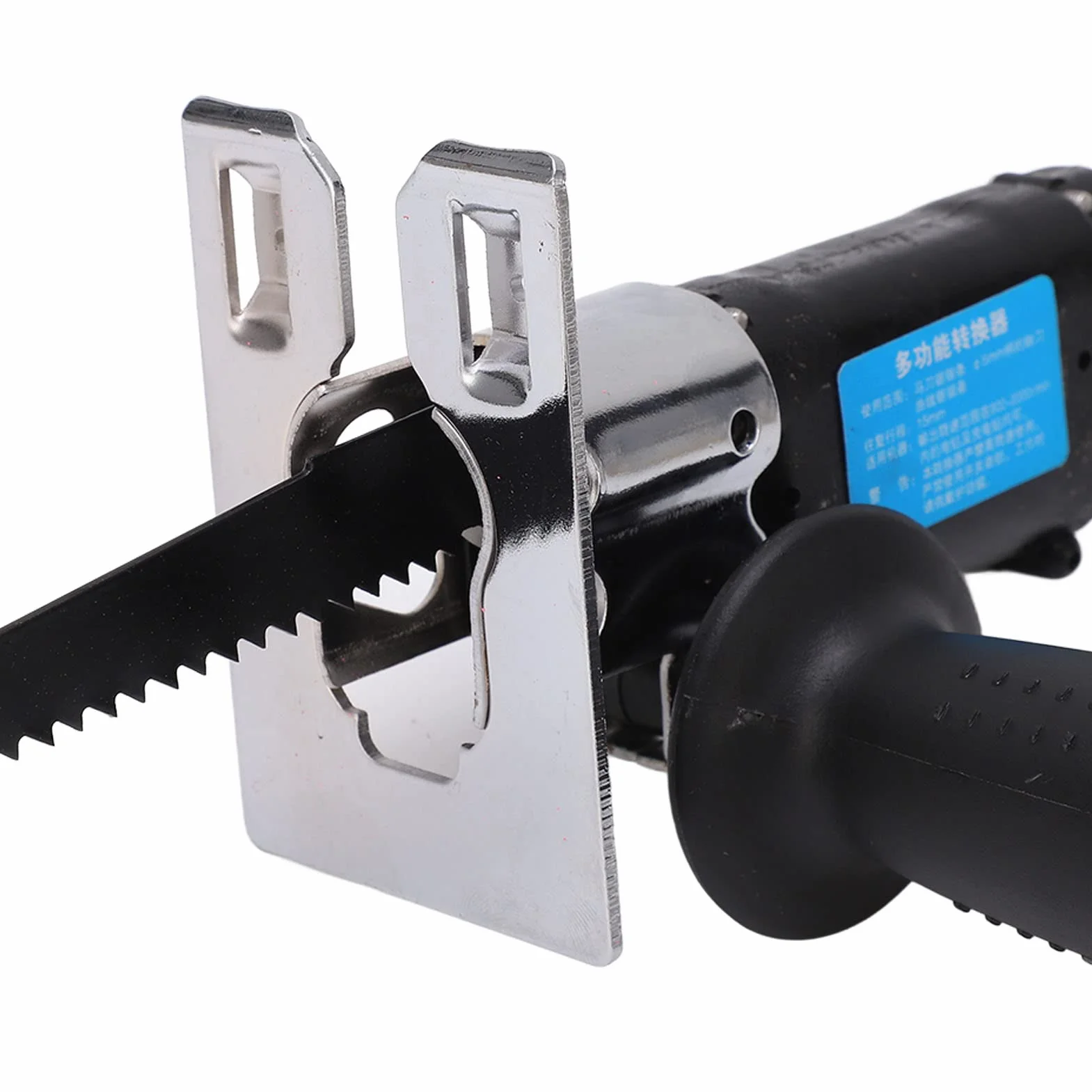 Adapter do piły szablastej i zestaw narzędzi tnących do wiertarki elektrycznej, przystawka ze stali nierdzewnej do obróbki drewna i metalu, przekształca wiertło w wyrzynarkę lub