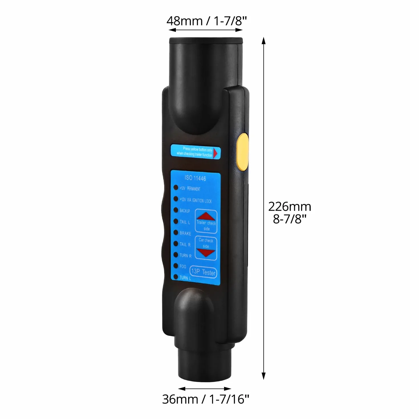 QWORK® 13-pinowy tester wtyczek i gniazd do diagnostyki okablowania 12 V – niezawodne narzędzie do sprawdzania obwodu samochodowego, przyczep kempingowych i kamperów